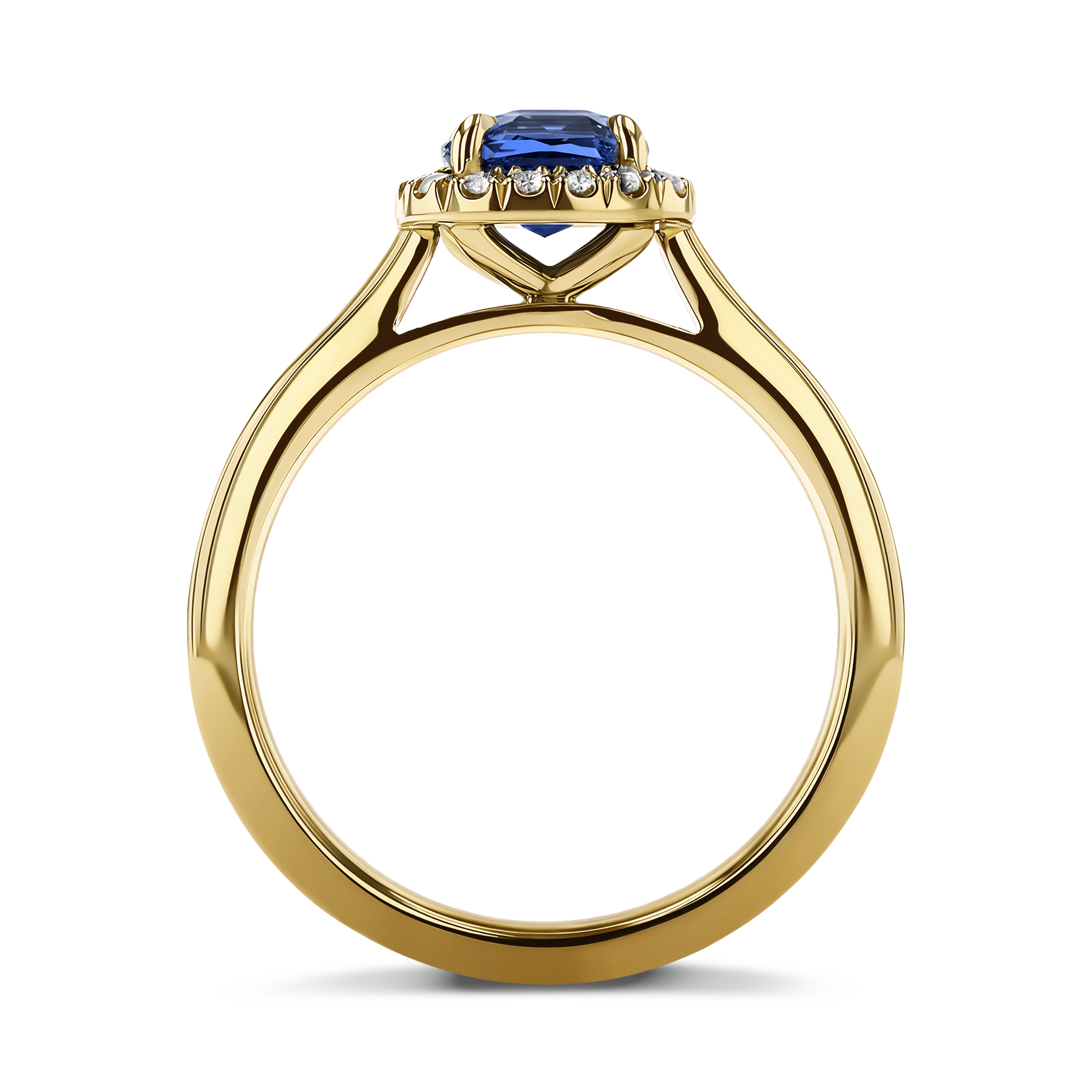 Celestial 1.45ct Sapphire and Diamond Cluster Ring Cushion modern cut, Claw set_3
