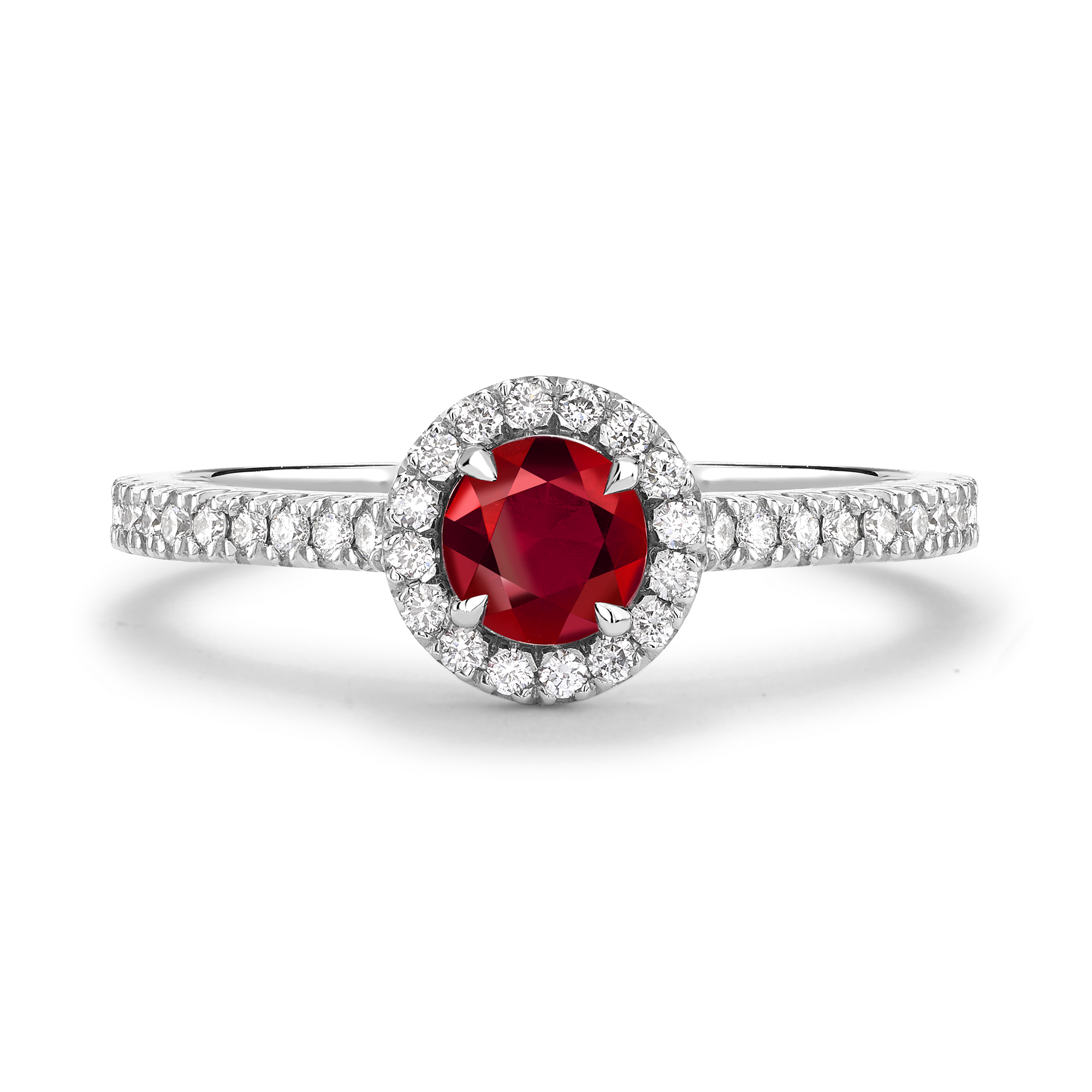 Celestial 0.37ct Ruby and Diamond Cluster Ring Brilliant cut, Claw set_2