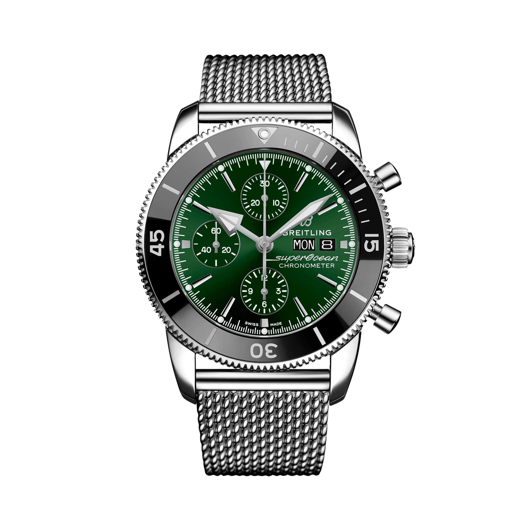 Breitling Superocean Heritage Chronograph  45 44mm, Green Dial, Baton Numeral_1