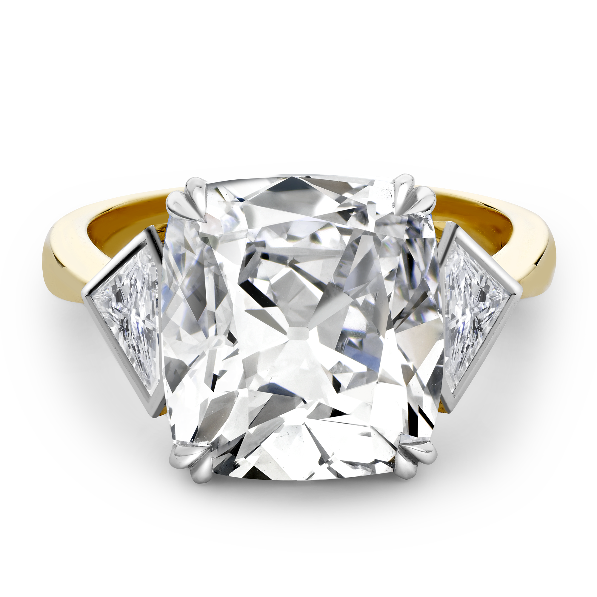 Masterpiece Silhouette Setting 6.98ct Diamond Solitaire Ring Cushion Antique Cut, Claw Set_2