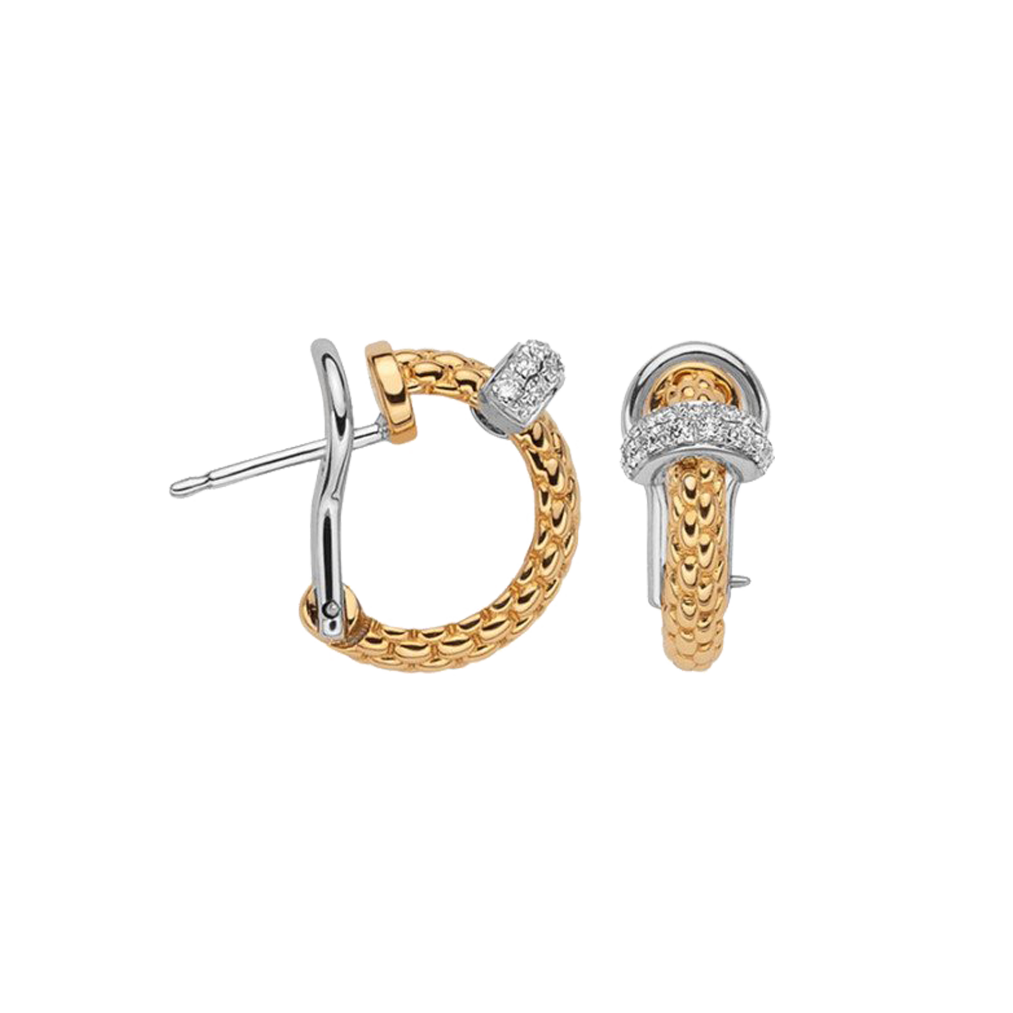 Fope Prima Flex’It 0.18ct Diamond Hoop Earrings Brilliant Cut, Pave Set_1