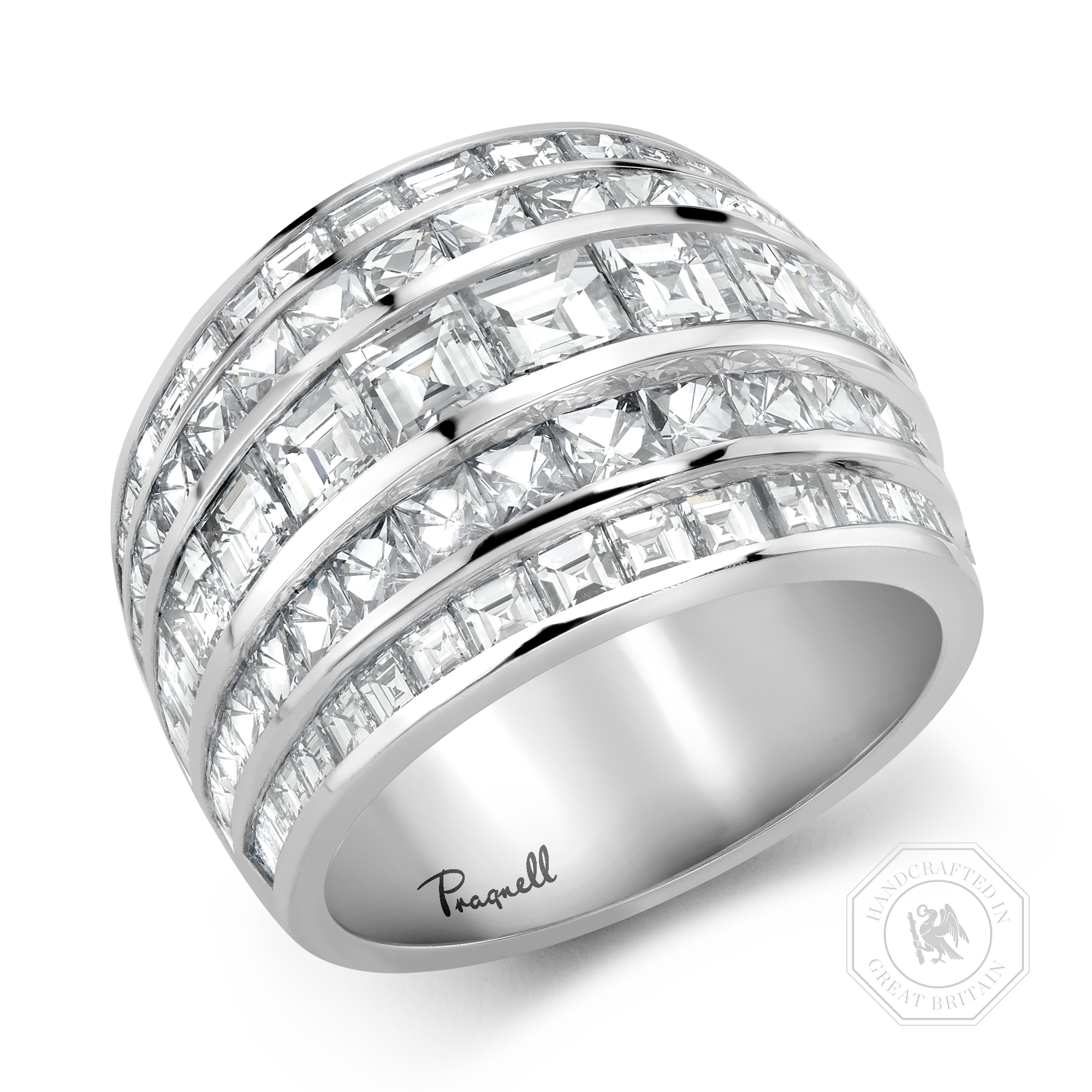 Manhattan Classic Diamond Ring Carre & French Cut, Channel Set_1