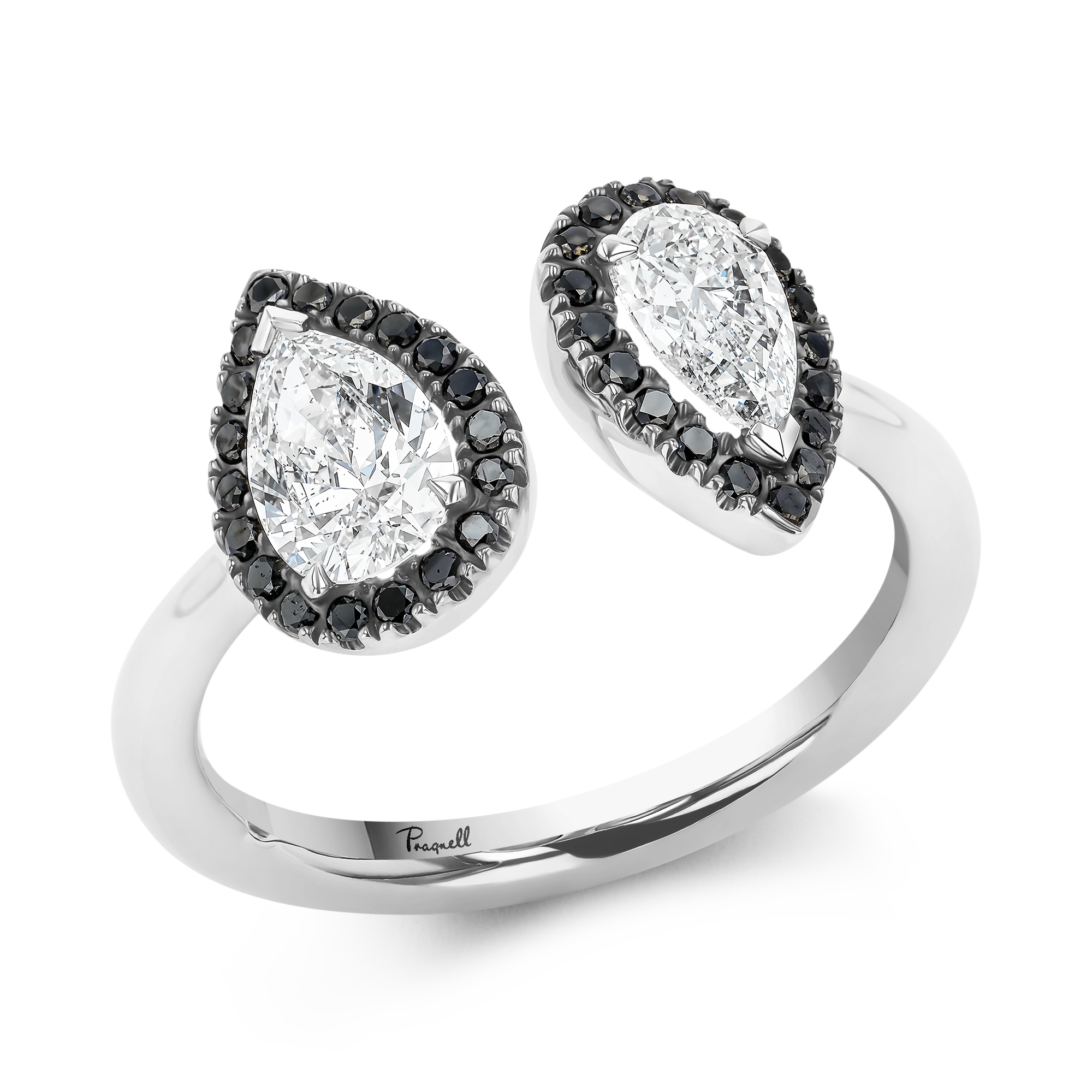 Skinny B Pear Shaped Diamond Ring Pear Shaped, Channel Set_1