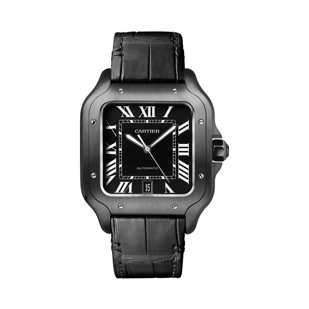 Cartier Santos de Cartier 39.8mm, Black Dial, Roman Numerals_1