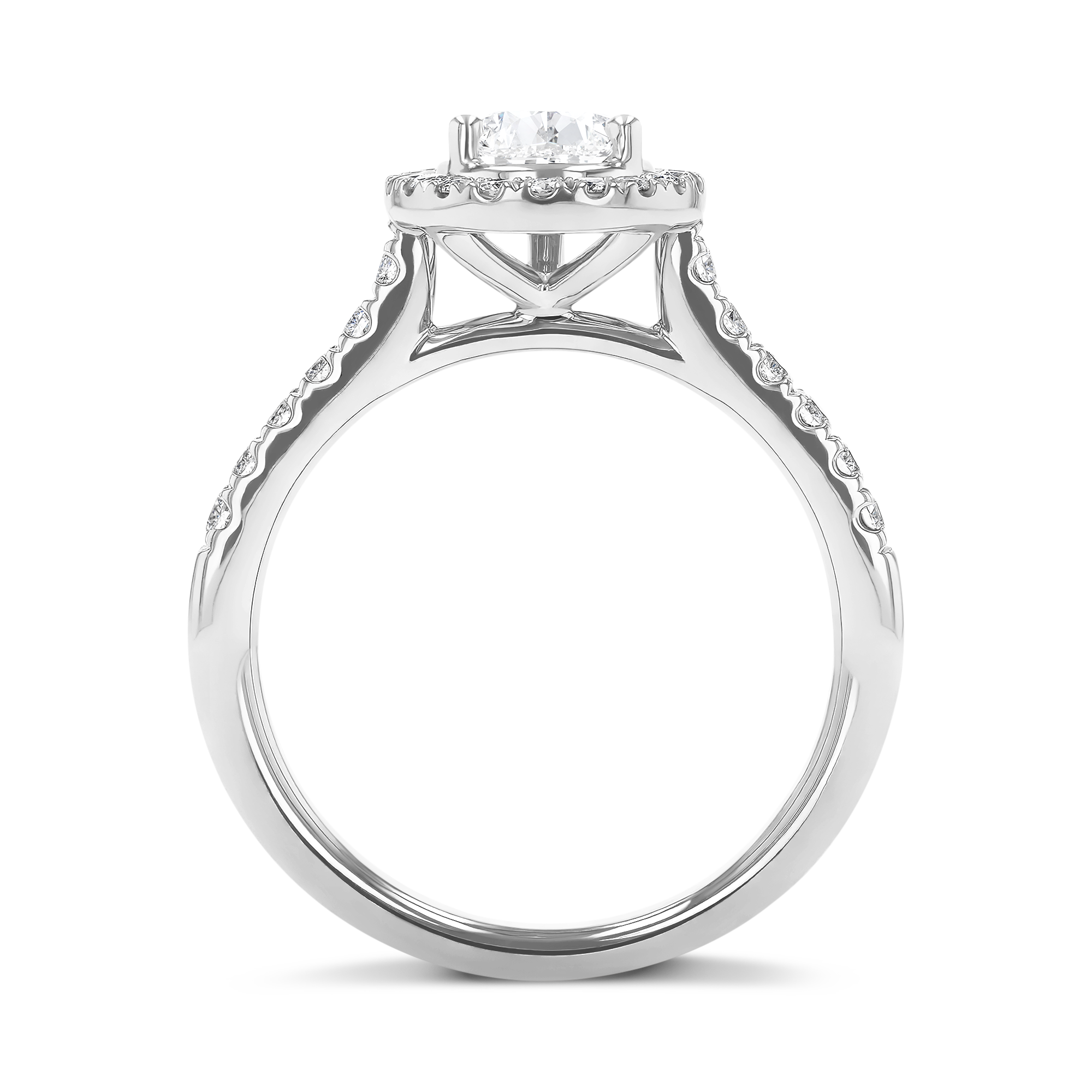 Celestial 1.00ct Pear Shaped Diamond Cluster Ring Pear Shaped, Claw Set_3