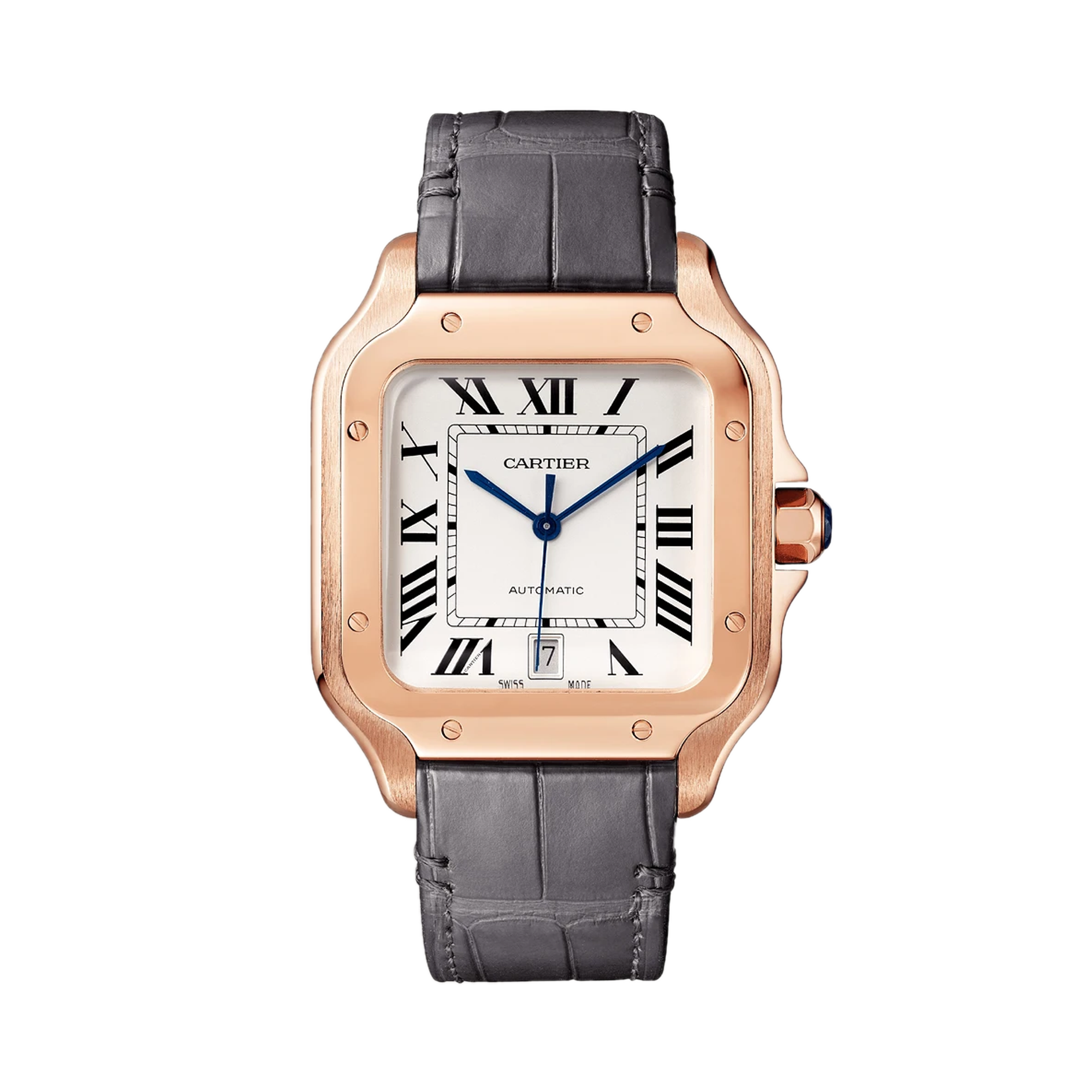 Cartier Santos de Cartier 39.8mm, Silver Dial, Roman Numeral_1