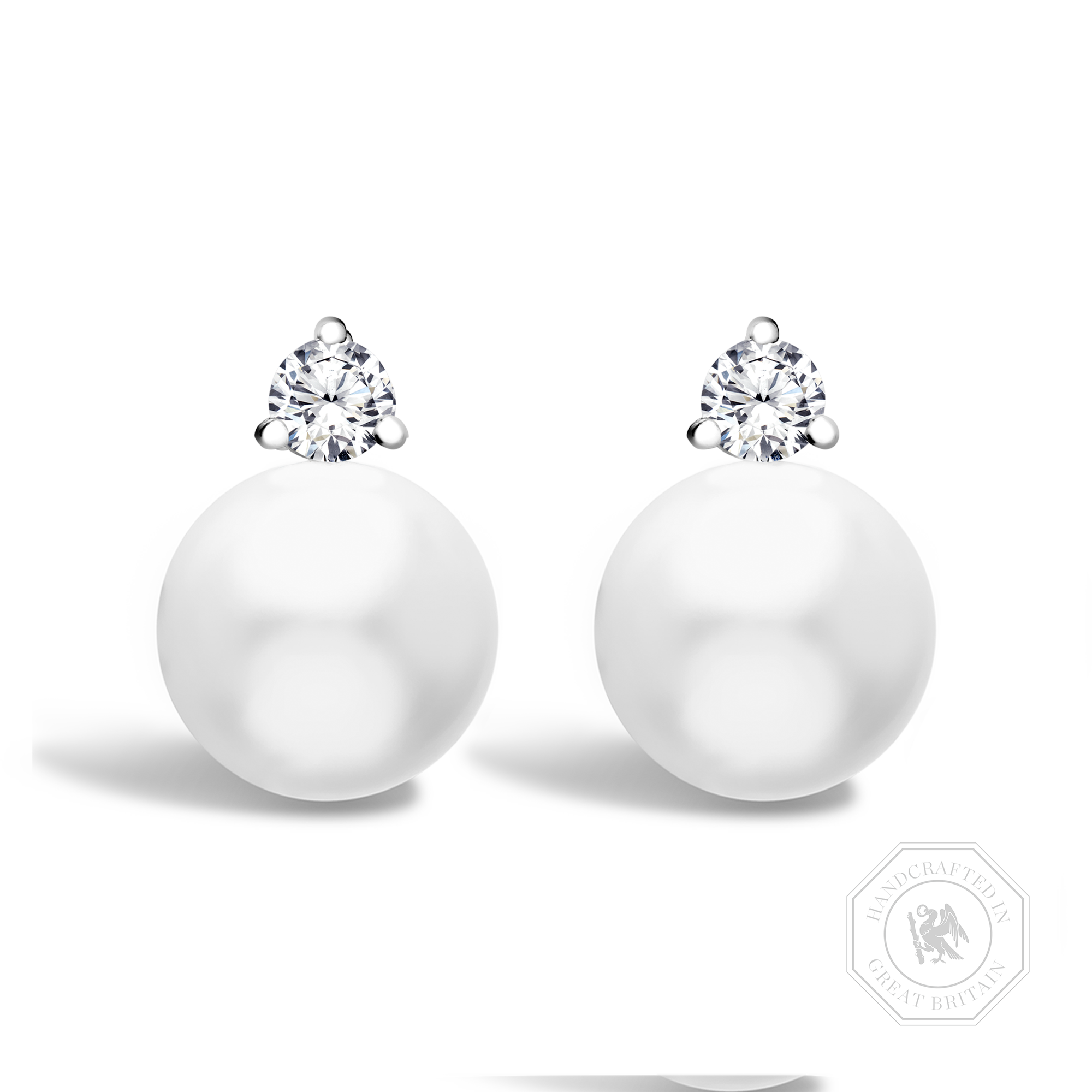 South Sea Pearl Earrings Stud Earrings with 0.70ct Diamonds_1