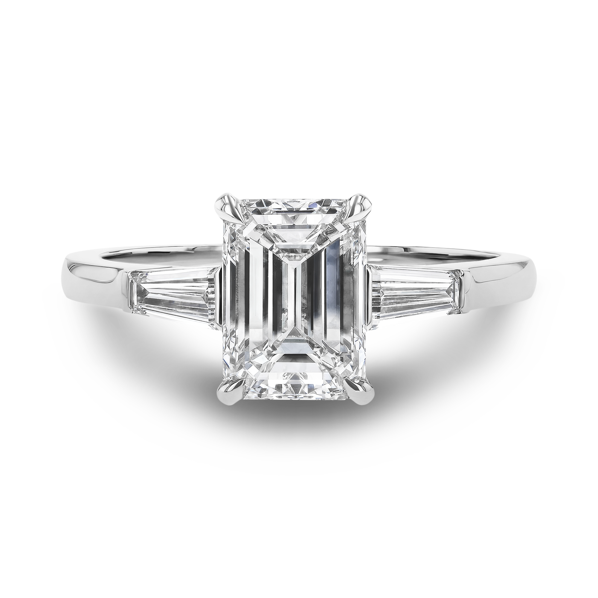 Regency 1.70ct Diamond Solitaire Ring Emerald Cut, Claw Set_2