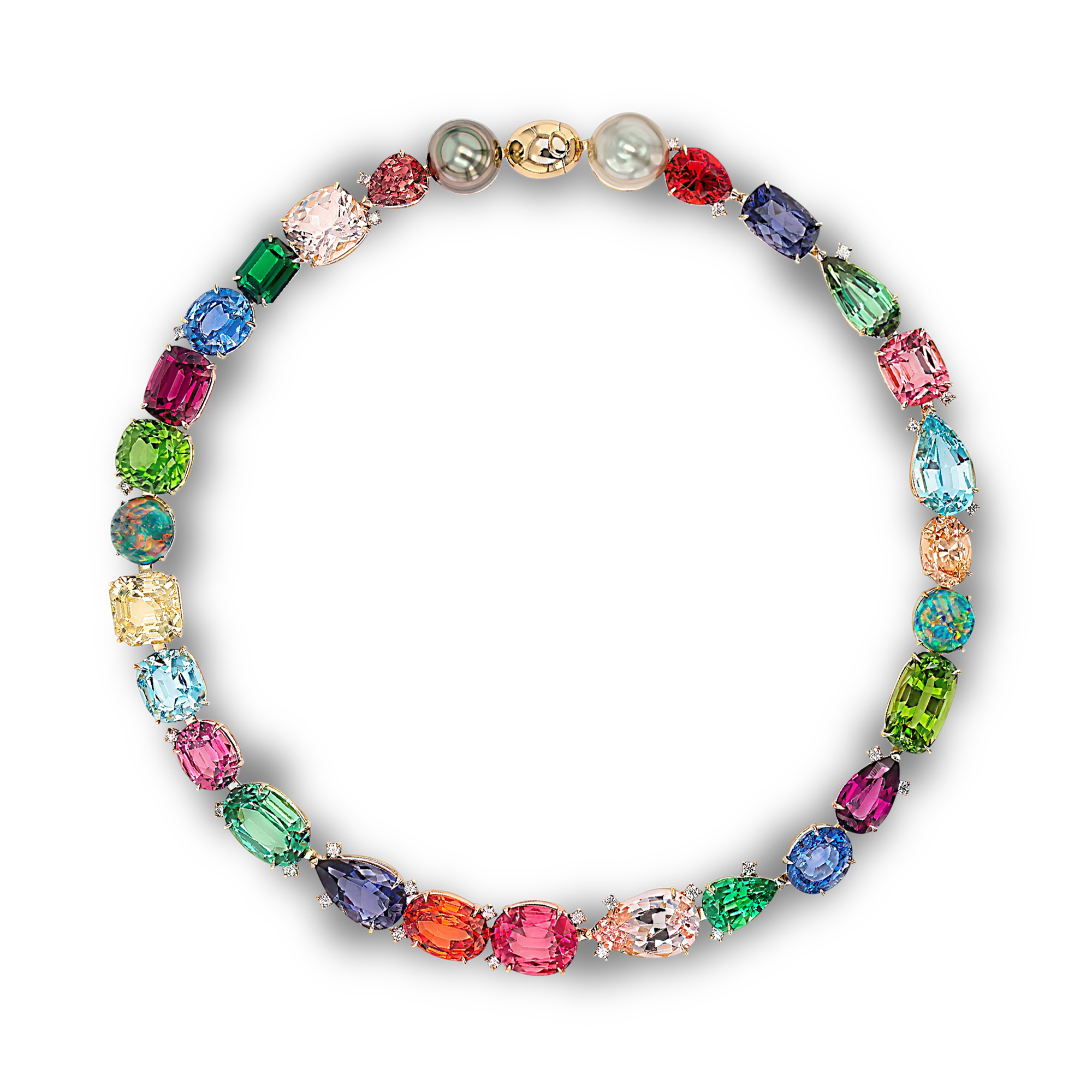 Masterpiece Coronation Celebration Necklace Oval, Pear, Cushion, Emerald and Octagonal shaped Multi Gem Claw set_2