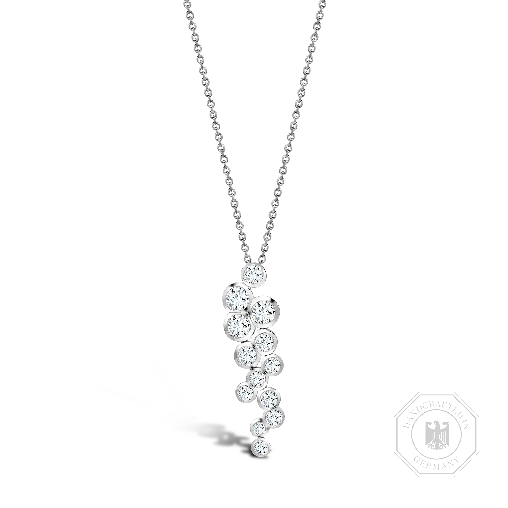 Bubbles Diamond Drop Pendant Brilliant Cut, Rubover Set_1