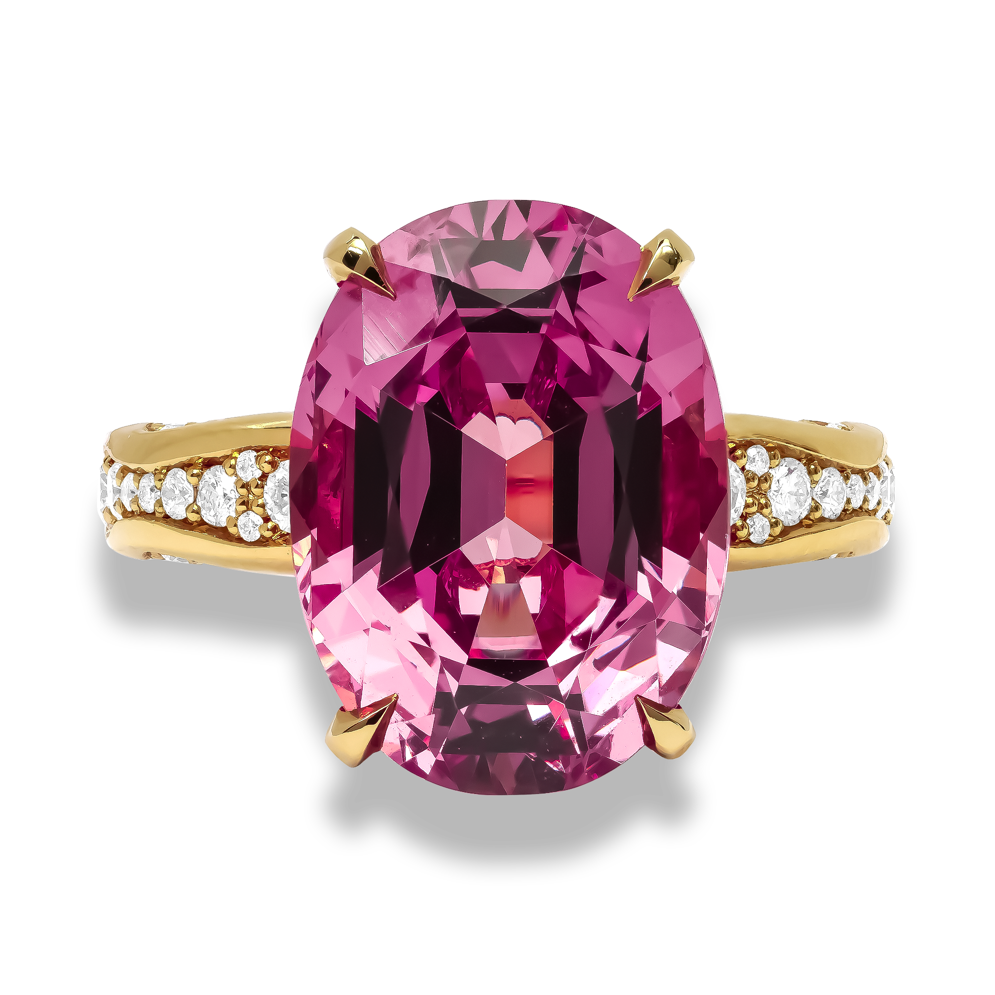 Masterpiece 10.52ct Kitulo Garnet and Diamond Ring Oval Cut, Claw Set_2