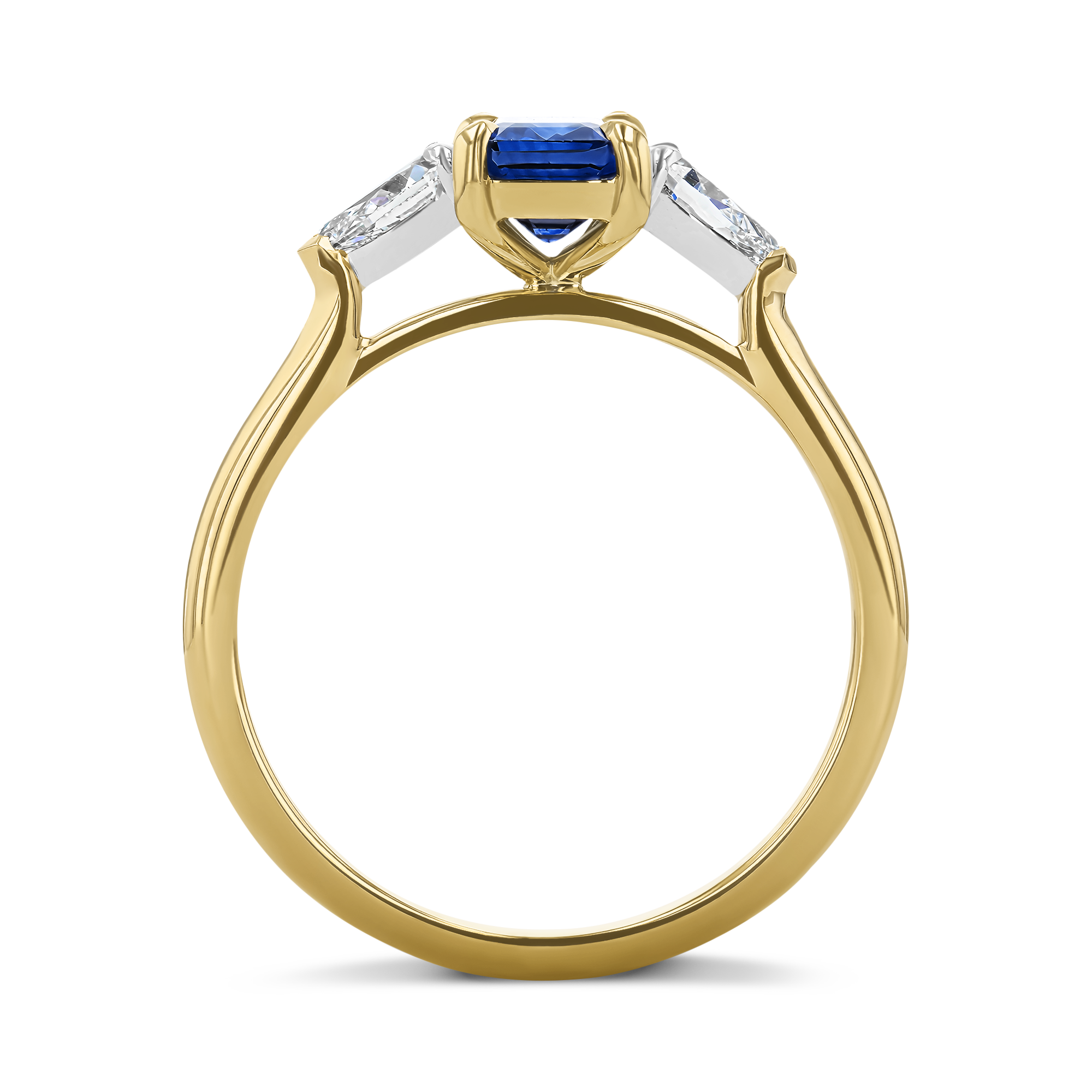Octagonal Cut 1.20ct Sapphire and Diamond Ring Octagonal Cut, Claw Set_3