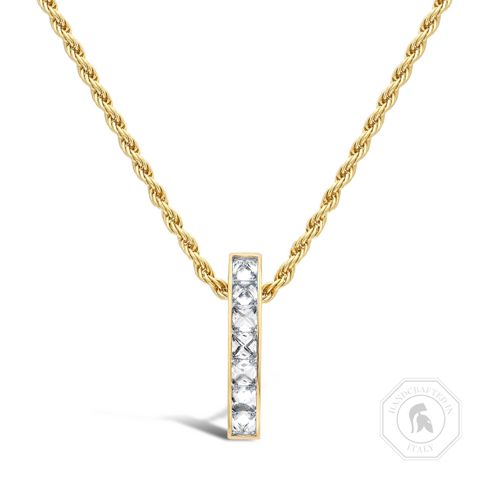 RockChic Diamond Bar Pendant Princess Cut, Channel Set_1