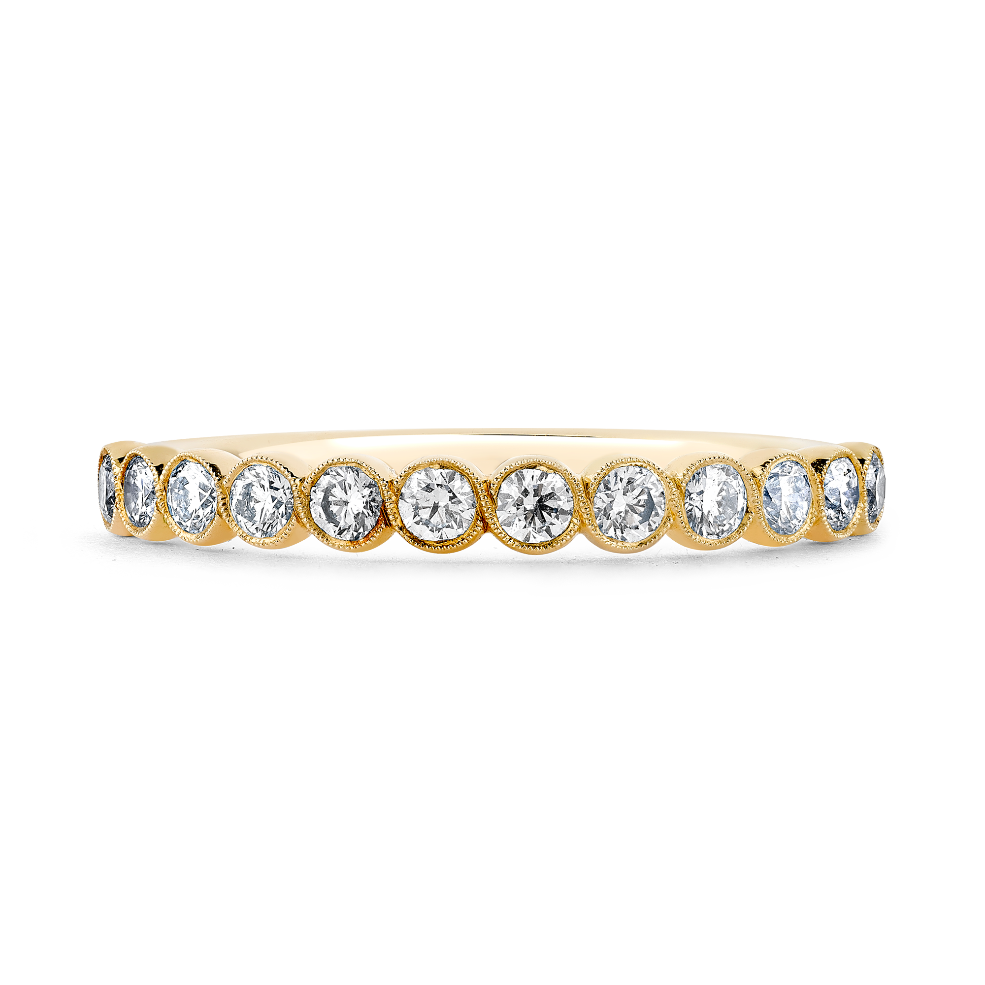 Diamond Dot 0.48ct Half Eternity Ring Brilliant Cut, Rubover Set_2