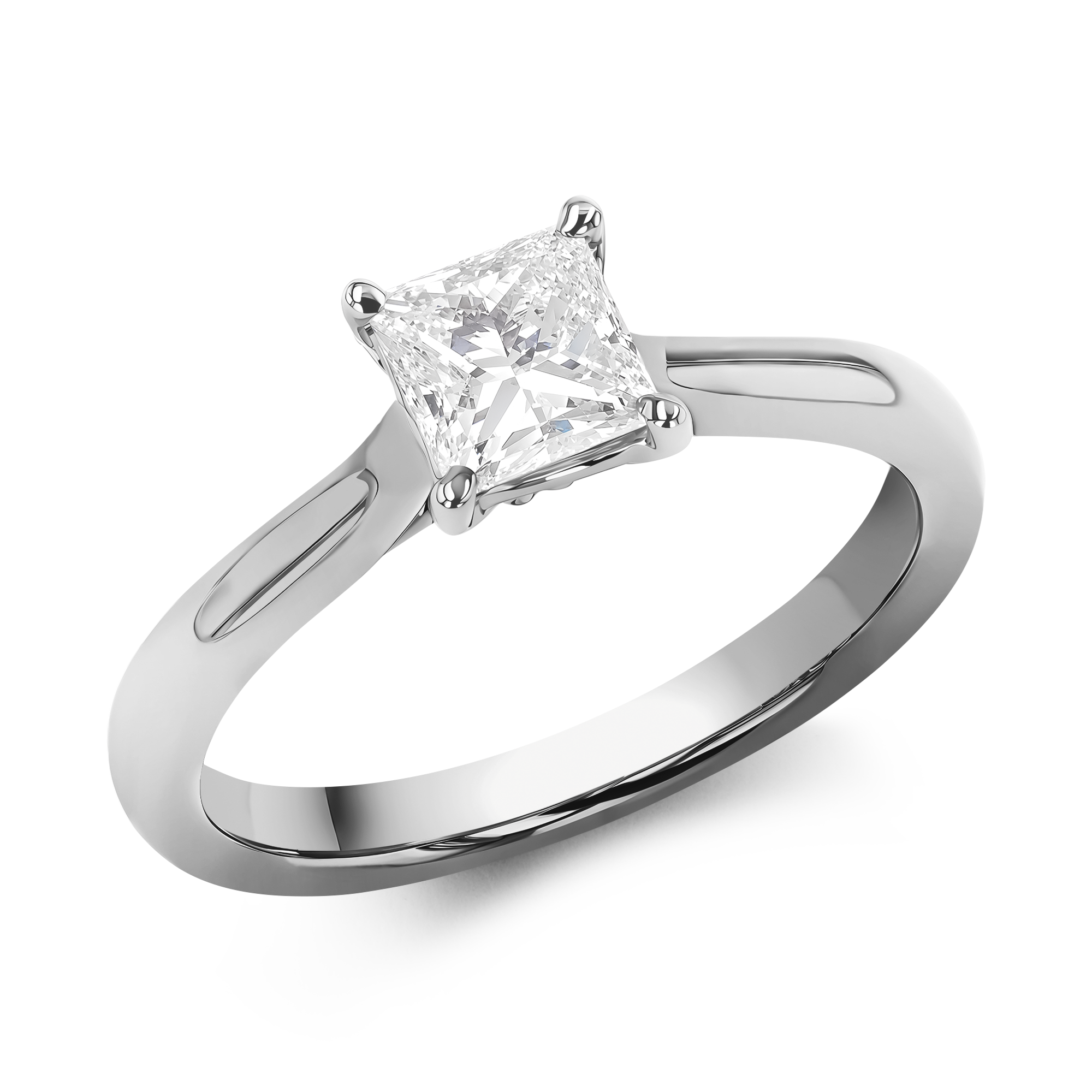 Gaia 0.76ct Diamond Solitaire Ring Princess Cut. Claw Set_1