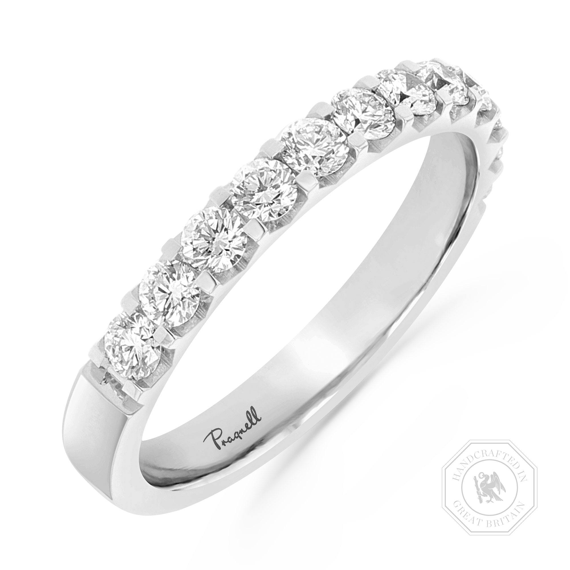 Classic 0.70ct Diamond Half Eternity Ring Brilliant cut, Claw set_1