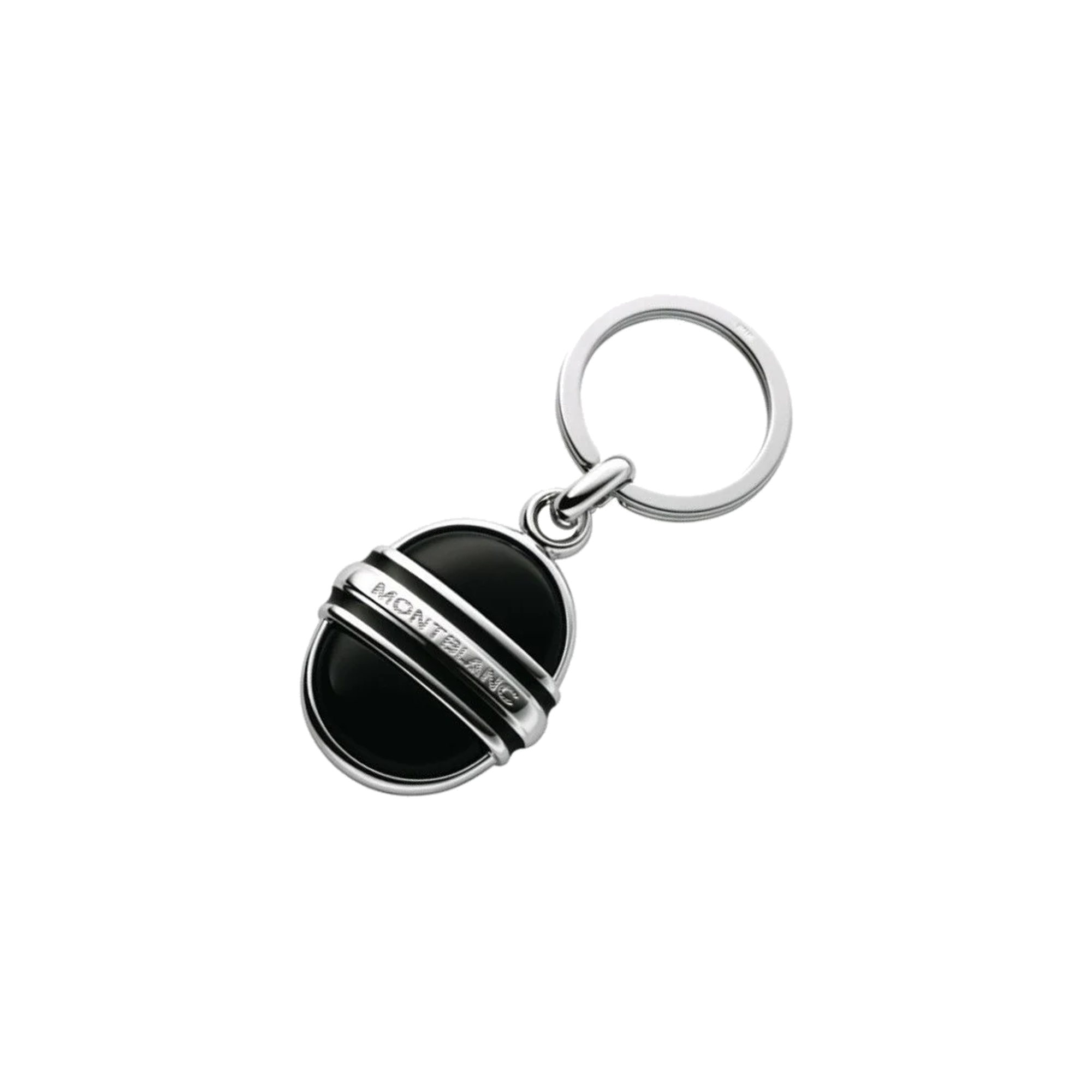 Montblanc Black Onyx and Steel Keyring 2871_1