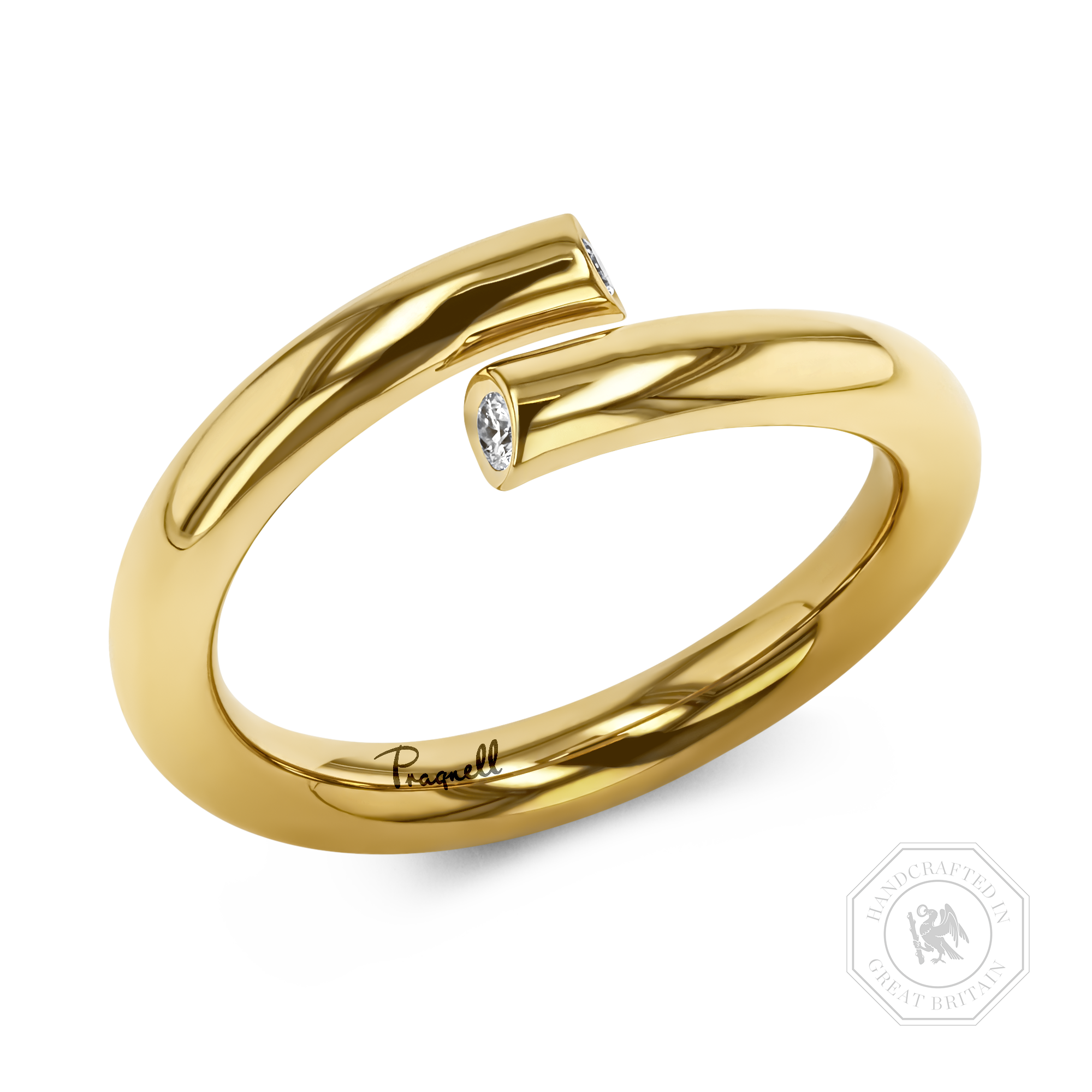Eclipse 0.07ct Single Row Diamond Spring Ring Brilliant Cut, Rubover Set_1
