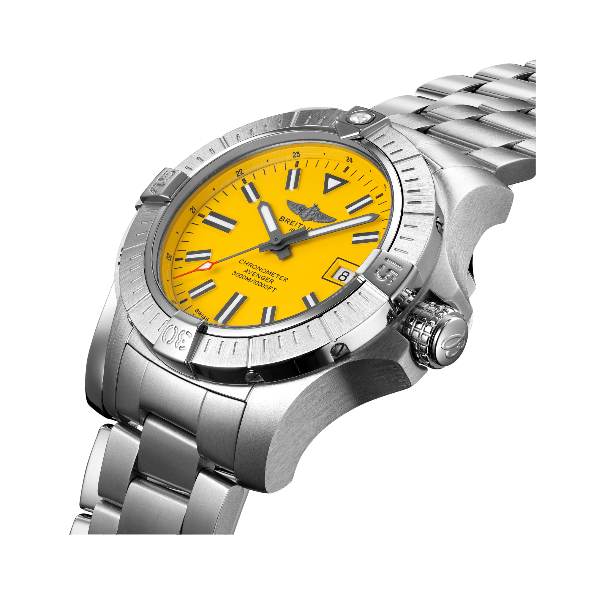Breitling Avenger Automatic 45 Seawolf 45mm, Yellow Dial, Baton Numerals_3