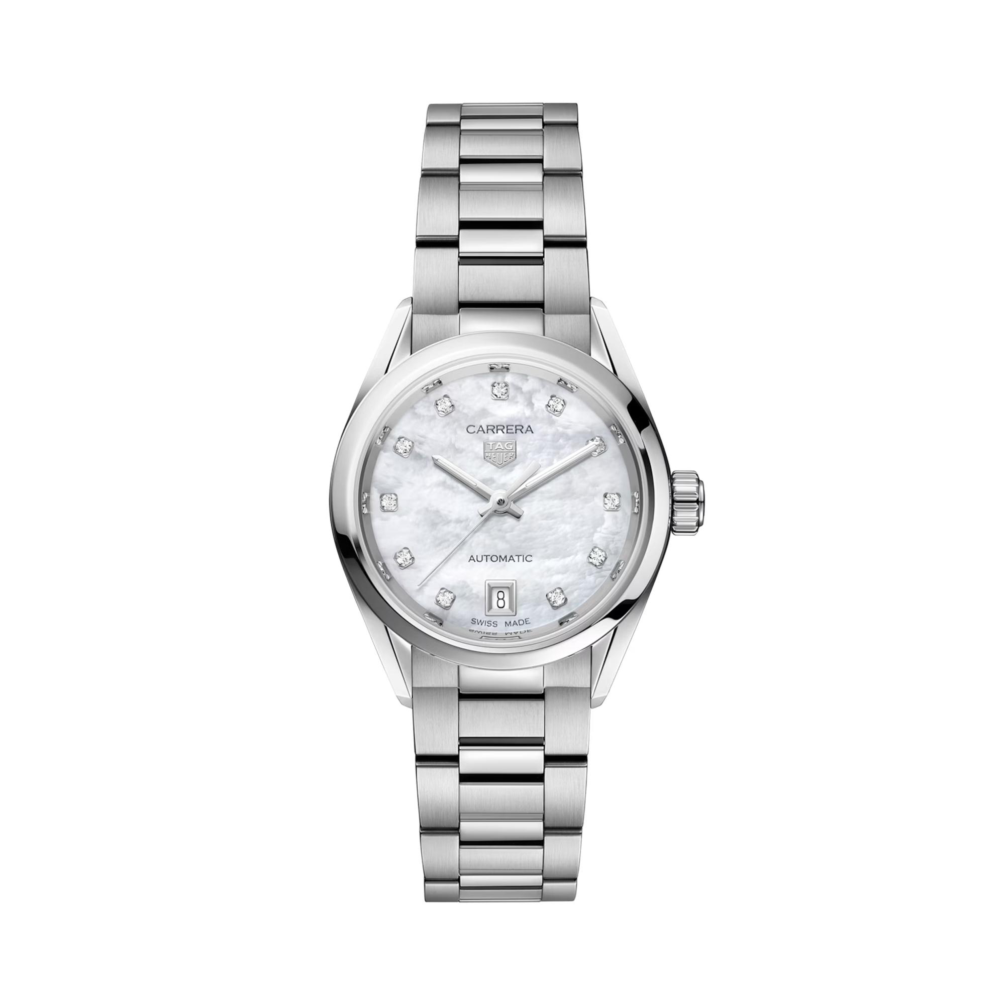 Tag Heuer Carrera Date 29mm, Mother of Pearl Dial, Diamond Numerals_1
