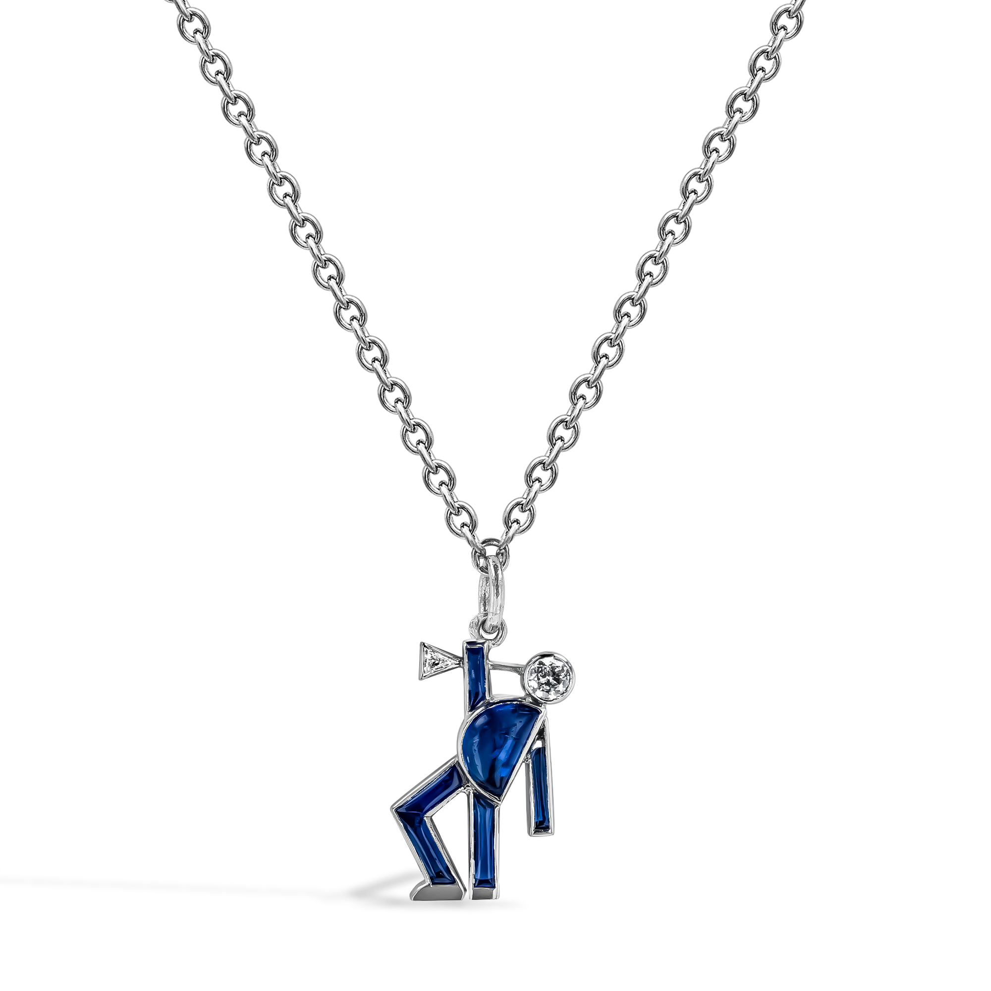 Art Deco Musician with Trumpet Pendant _1