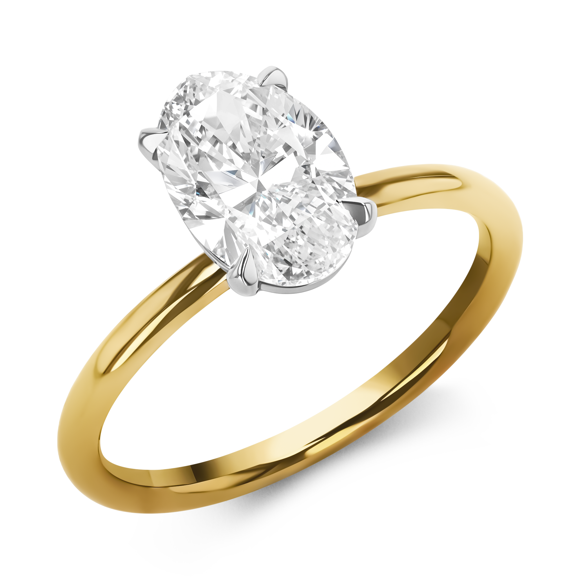 Classic 1.70ct Oval Diamond Solitaire Ring Oval Cut, Claw Set_1