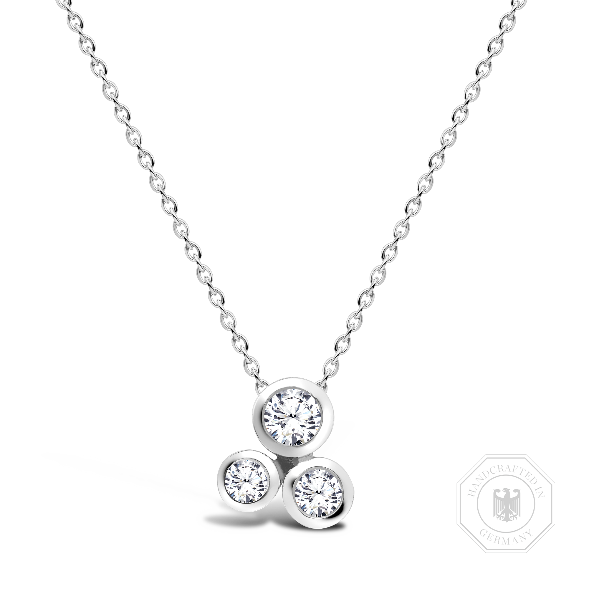 Bubbles Diamond Pendant Necklace Brilliant Cut, Rubover Set_1