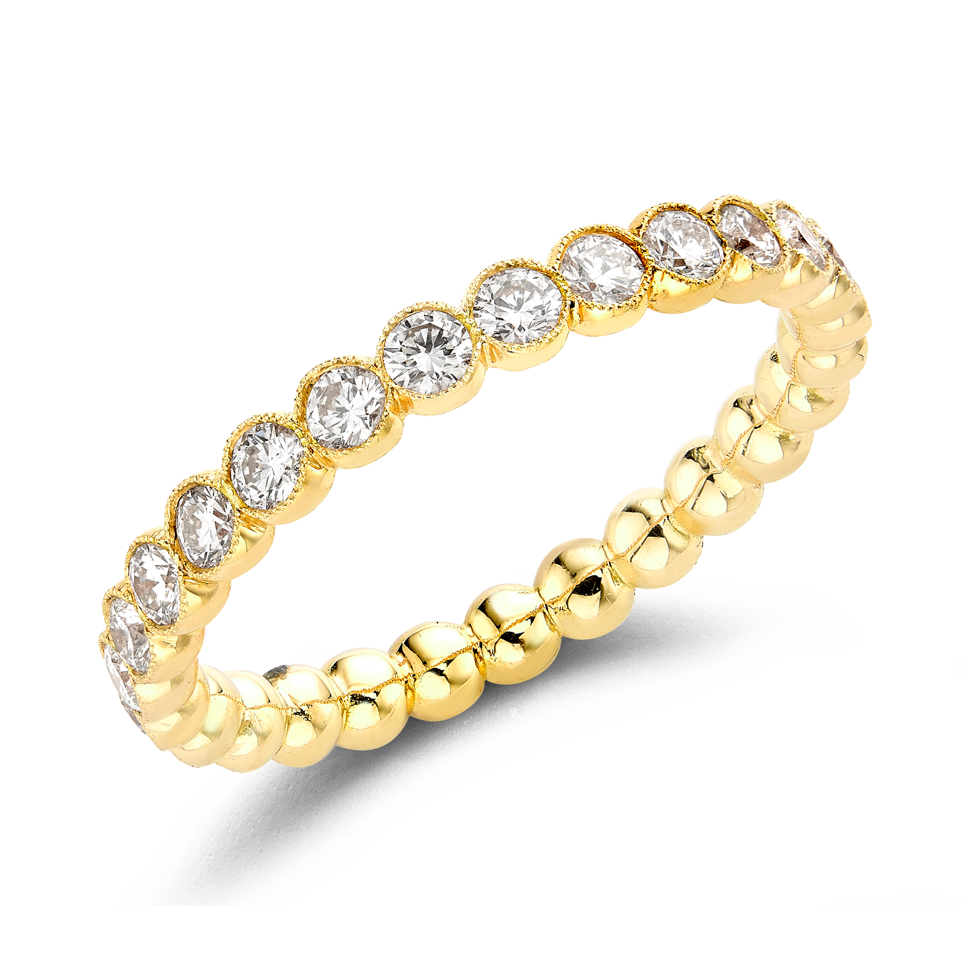 Diamond Dot 0.97ct Full Eternity Ring Brilliant Cut, Millegrain Set_1