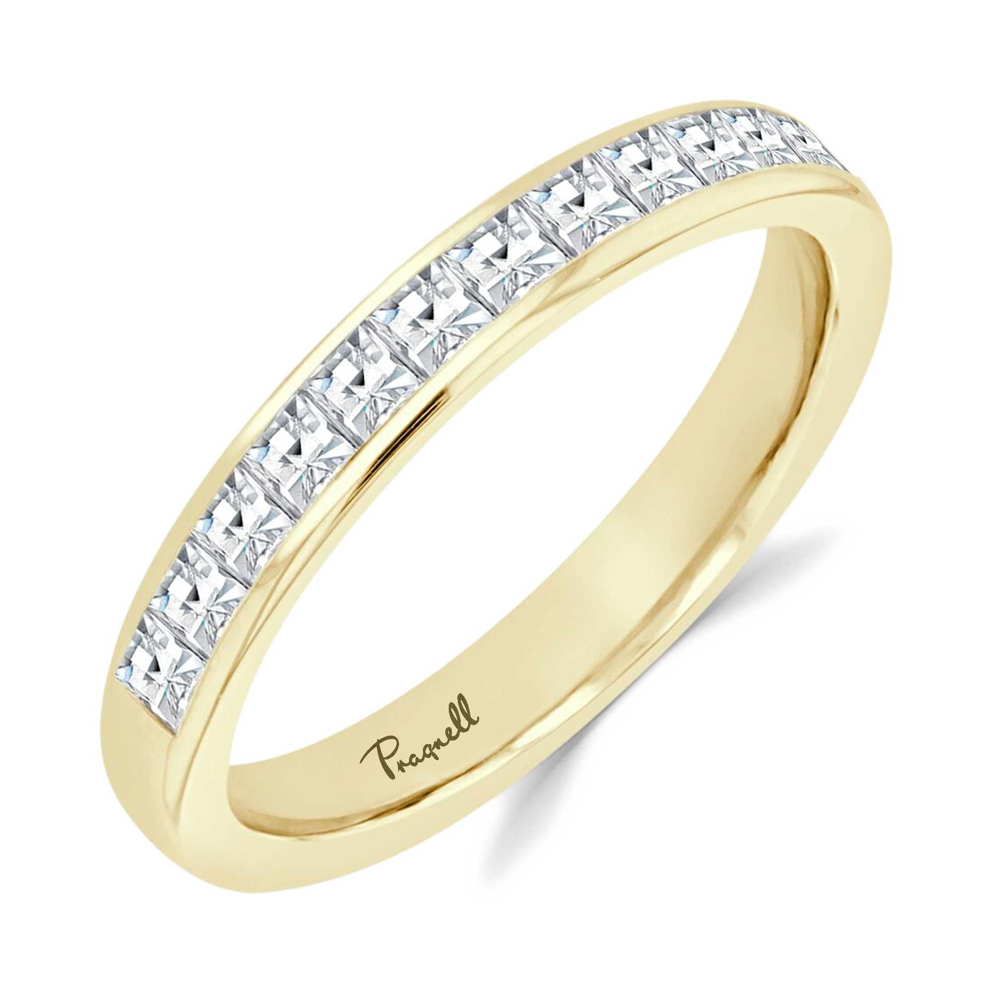 French Cut Diamond Half Eternity Ring French Cut, Half Eternity, Channel Set_1