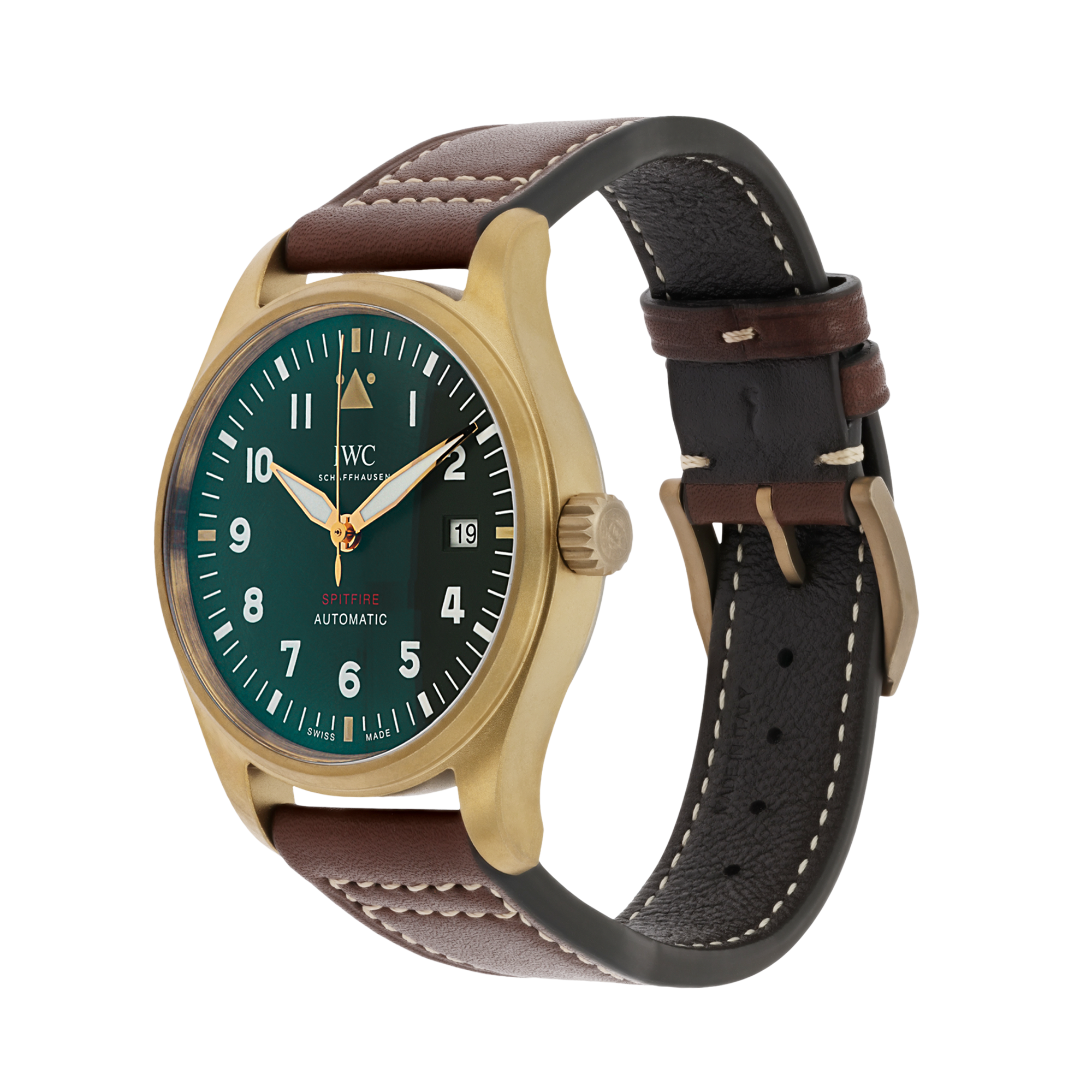 IWC Pilot's Spitfire 39mm, Green Dial, Arabic Numerals_2