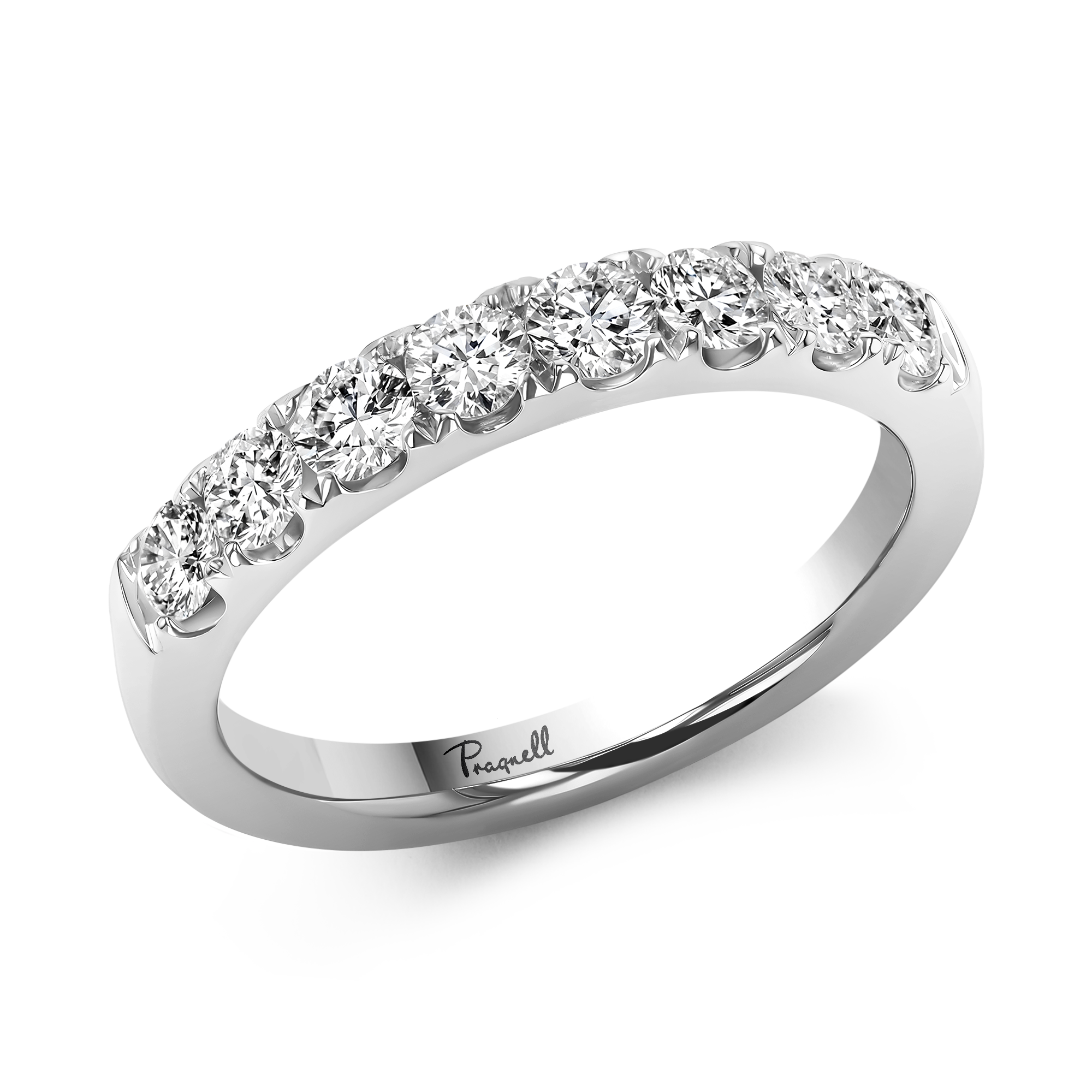 Celestial 0.74ct Diamond Half Eternity Ring Brilliant Cut, Micro Pavé Set_1