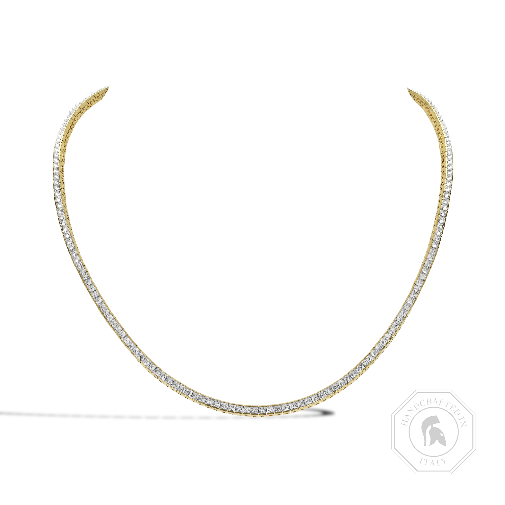 RockChic 9.02ct Inverted Princess Cut Diamond Necklace Princess Cut, Channel Set_1