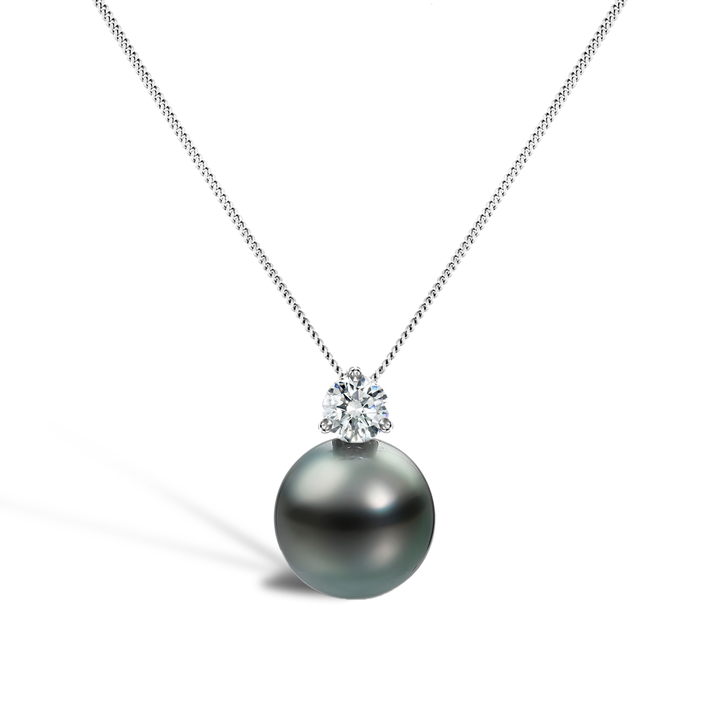 Tahitian Pearl and Diamond Pendant 12 - 13mm_1