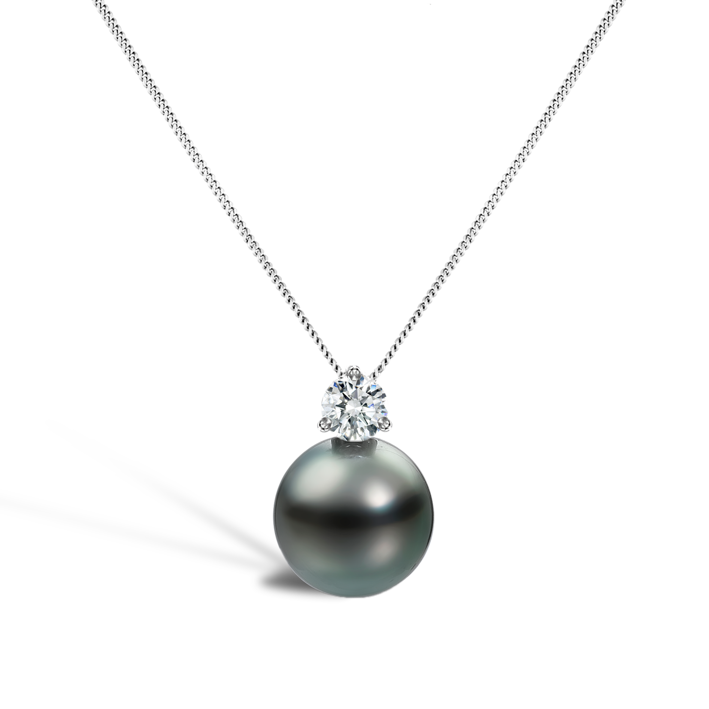 Tahitian Pearl and Diamond Pendant 12 - 13mm_1