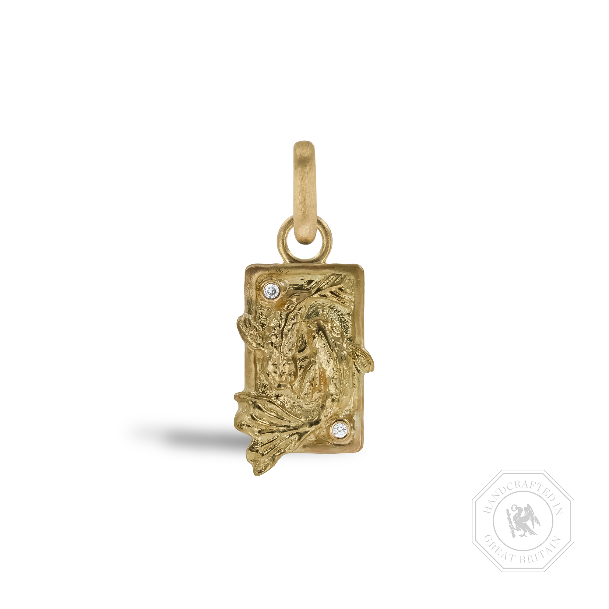 Zodiac Diamond Pisces Pendant Charm Brilliant Cut, Rubover Set_1