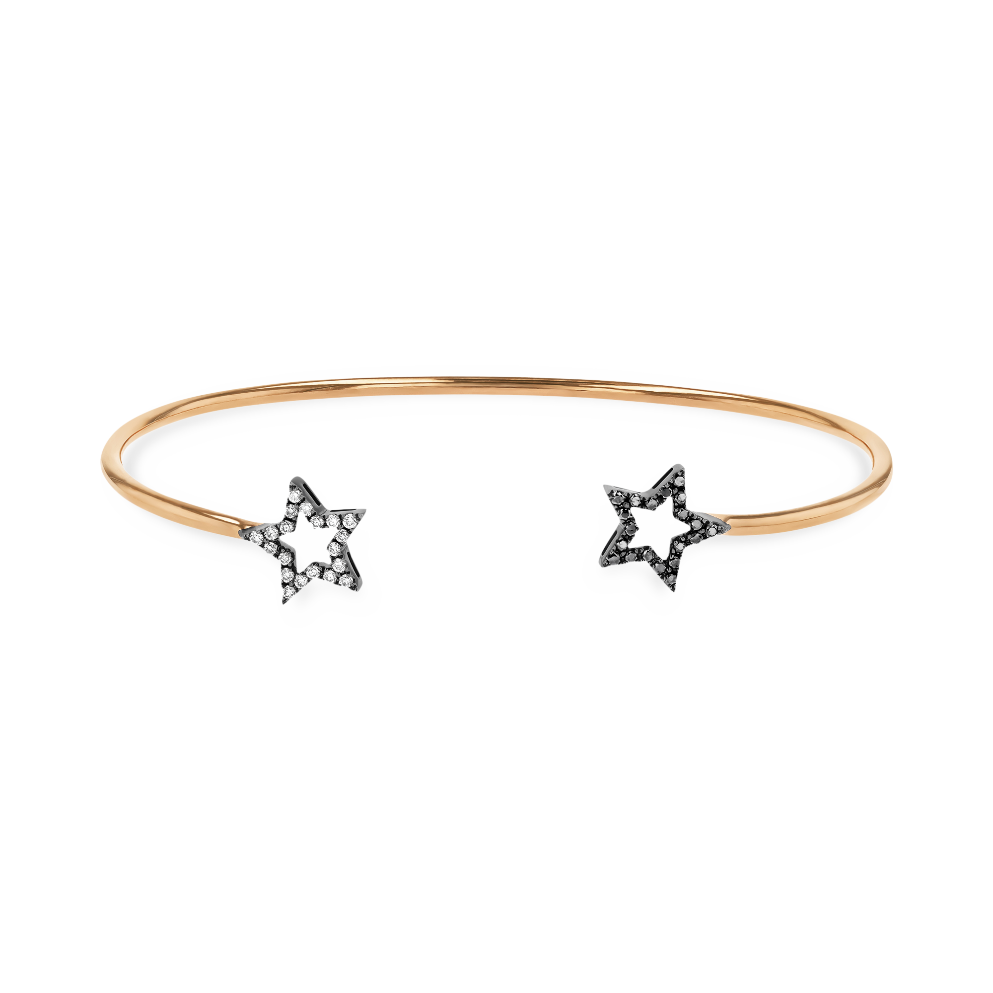 Rosa De La Cruz Star Black and Brown Diamond Bangle Brilliant Cut, Pavé Set_1