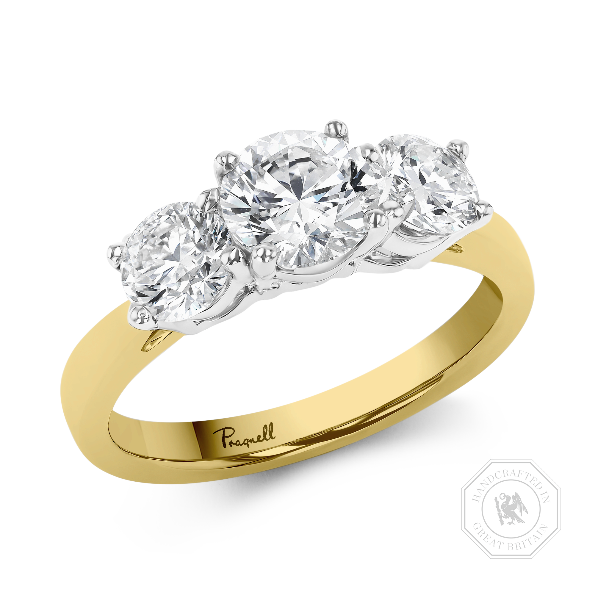 Classic 2.00ct Diamond Three Stone Ring Brilliant cut, Claw set_1