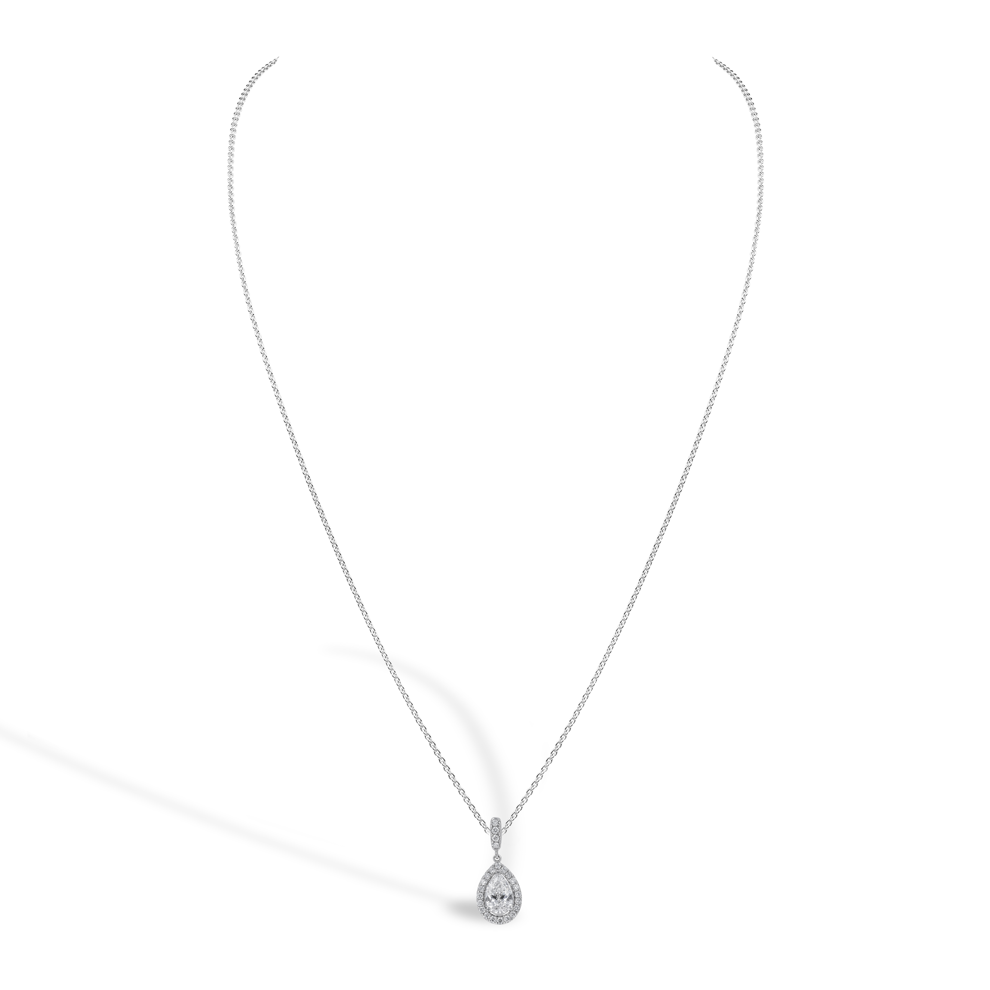 Celestial 0.70ct Diamond Pendant with Diamond Halo Pear & Brilliant Cut, Claw Set_2