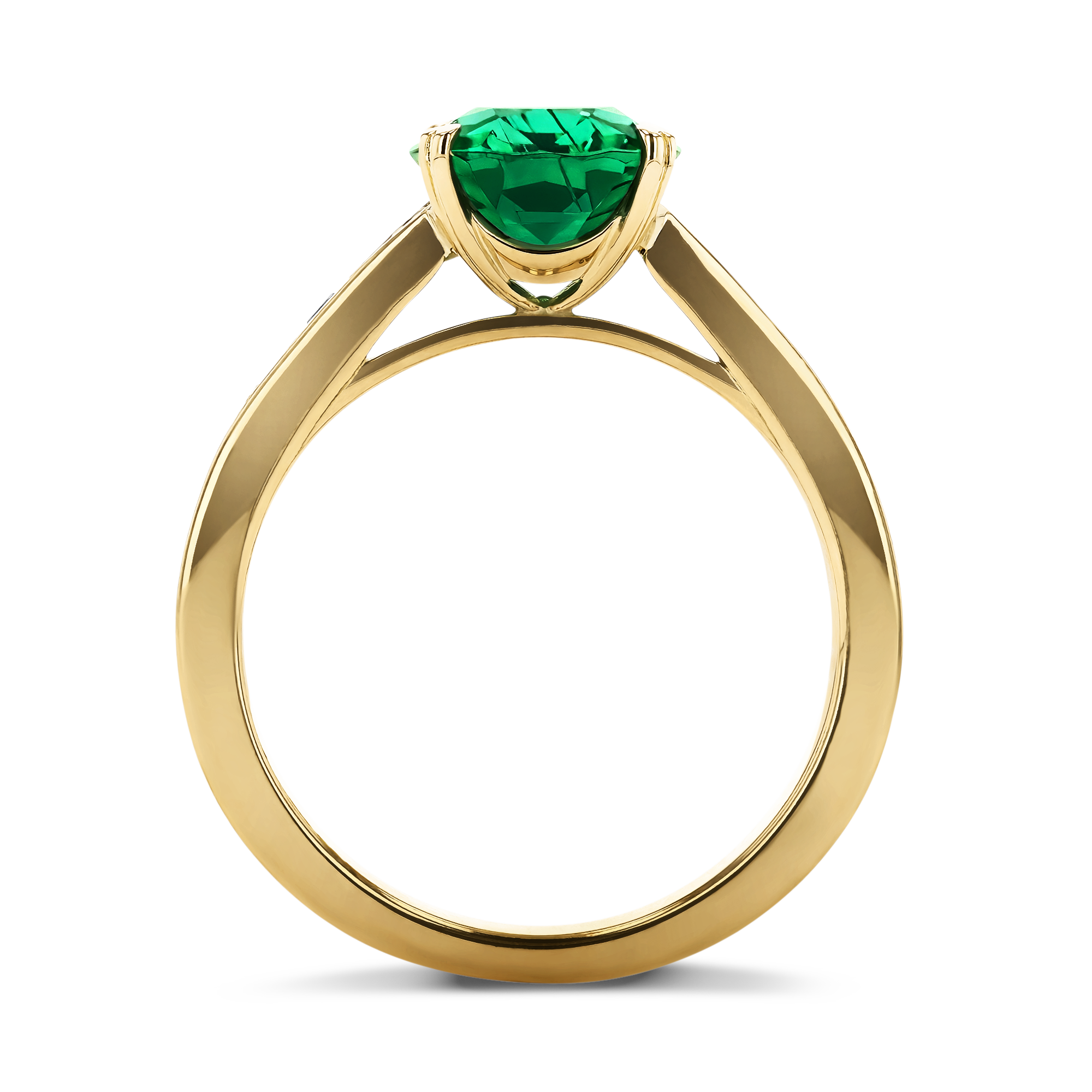 Gatsby 2.33ct Emerald and Diamond Solitaire Ring Oval Cut, Claw Set_3
