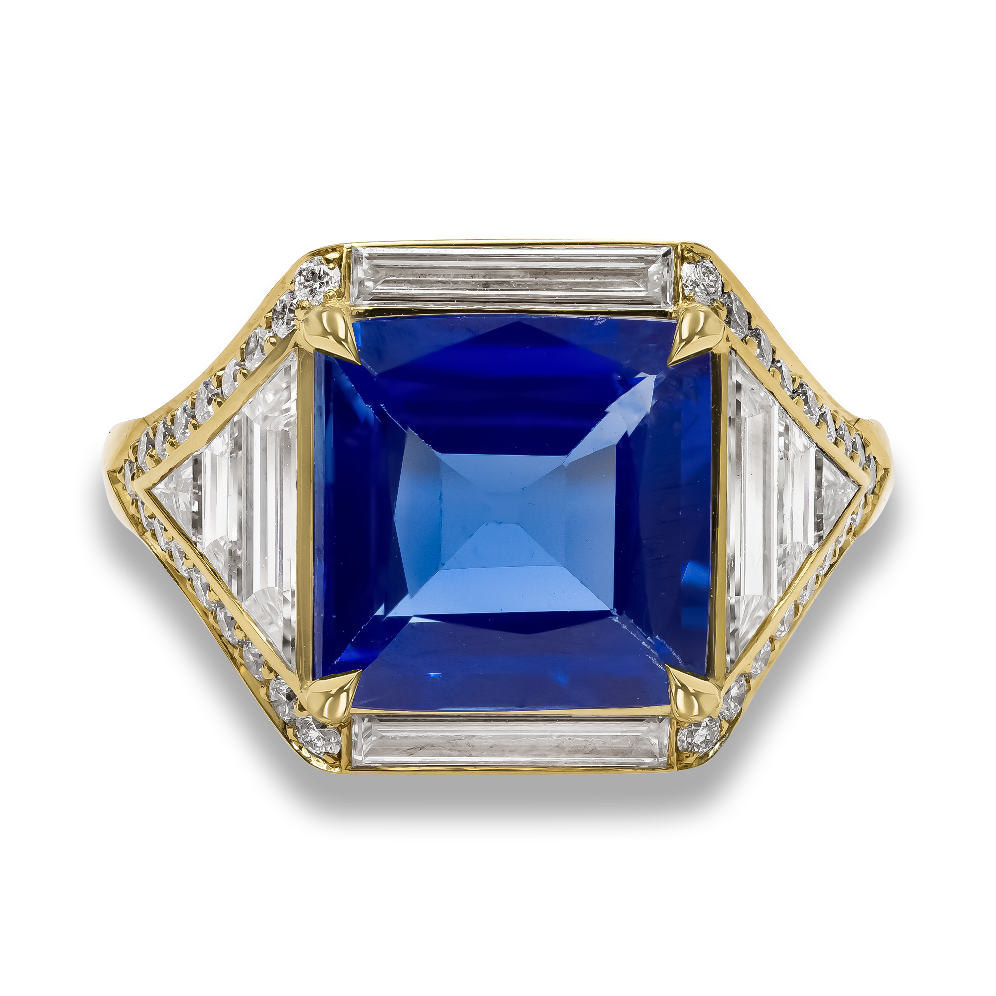 Masterpiece Astoria 4.167ct Kashmir Sapphire and Diamond Ring Square Cut, Claw Set_2