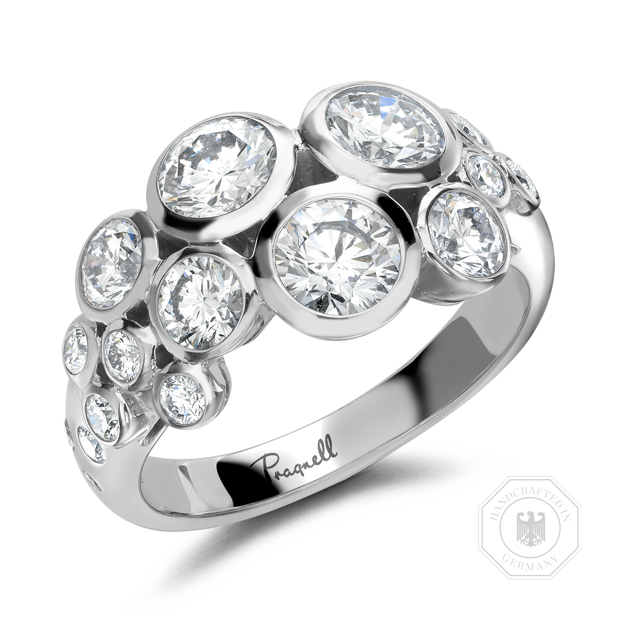 Bubbles Diamond Dress Ring Brilliant Cut, Rubover Set_1