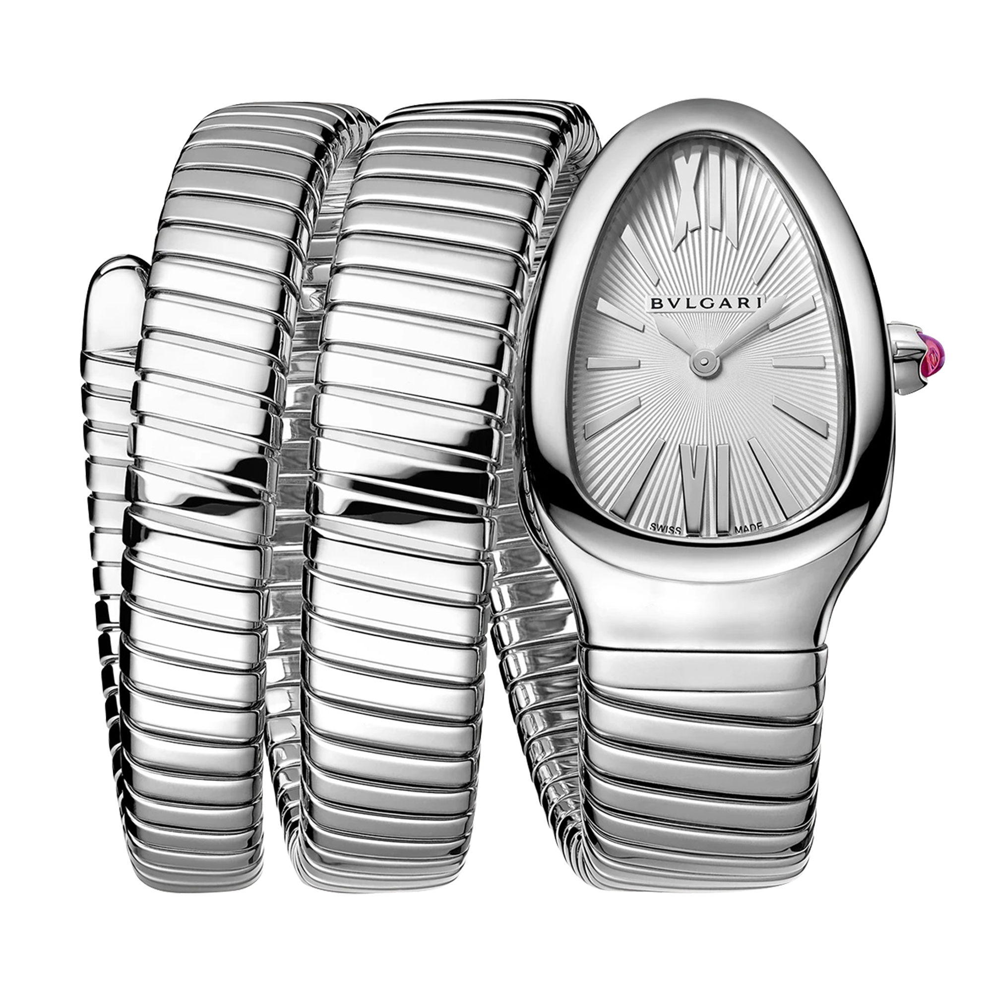 Bvlgari Serpenti Tubogas 35mm, Silver Dial, Baton & Roman Numerals_1