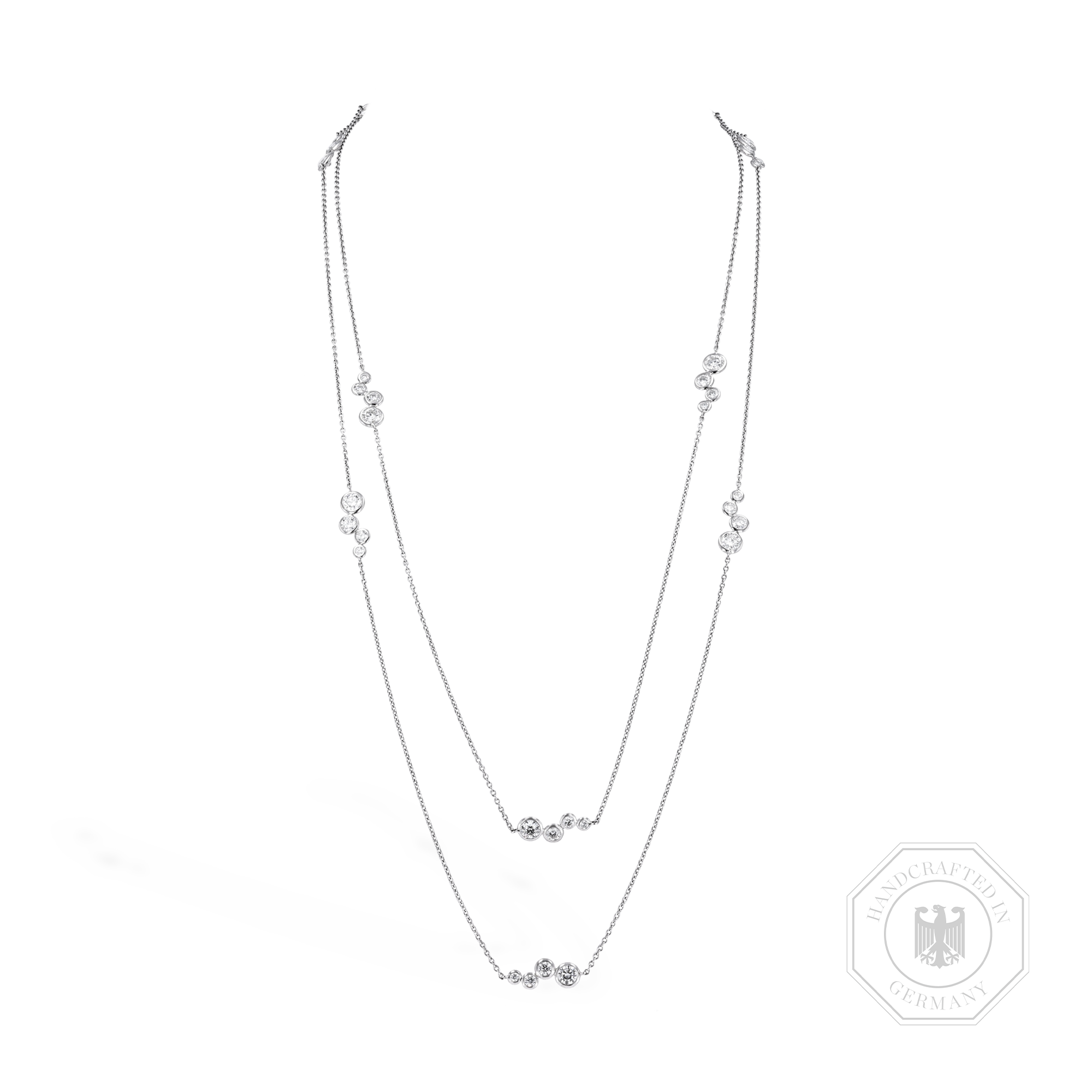 Bubbles Diamond Long Necklace Brilliant Cut, Rubover Set_1