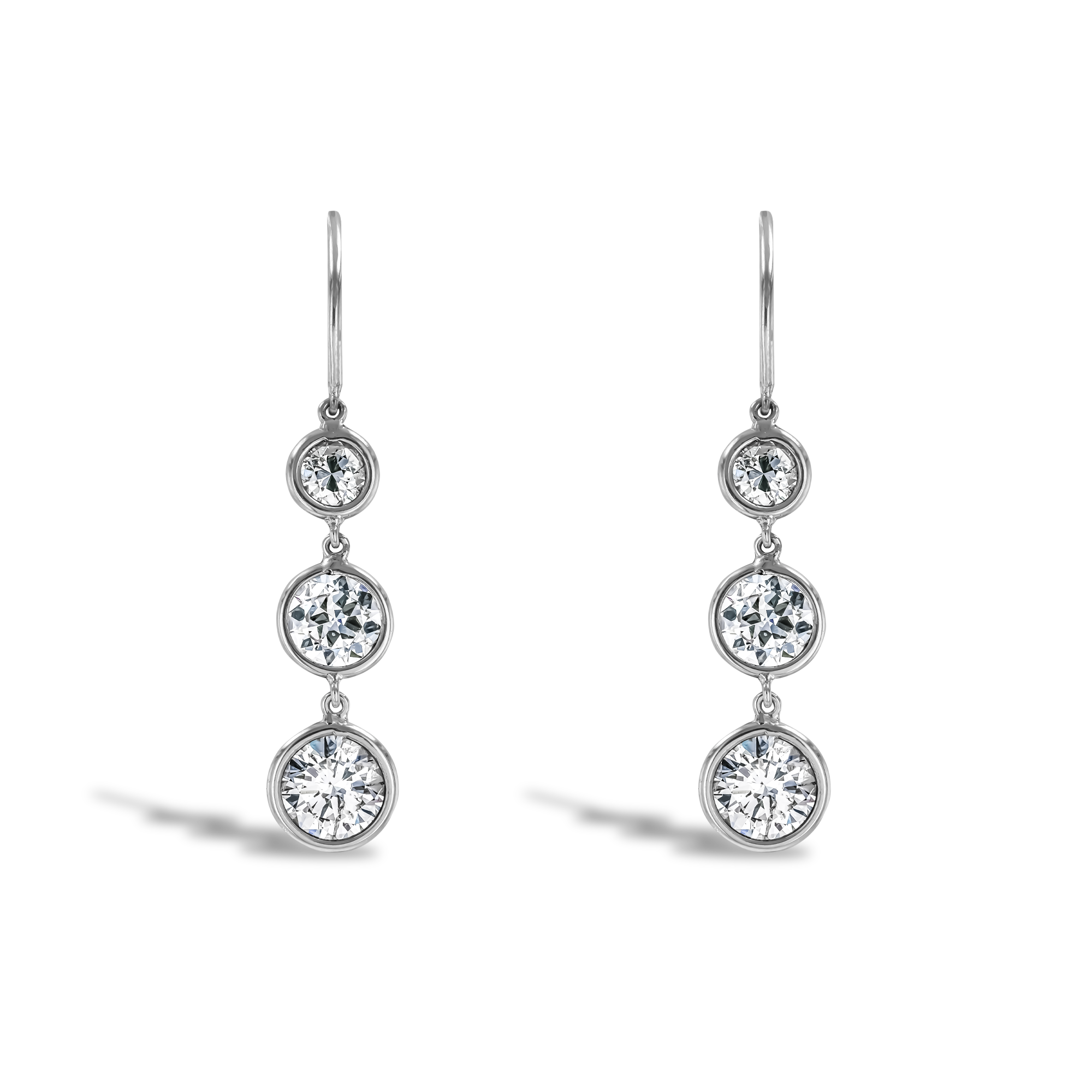 Brilliant Cut 1.90ct Diamond Drop Earrings Brilliant Cut, Spectacle Set_1