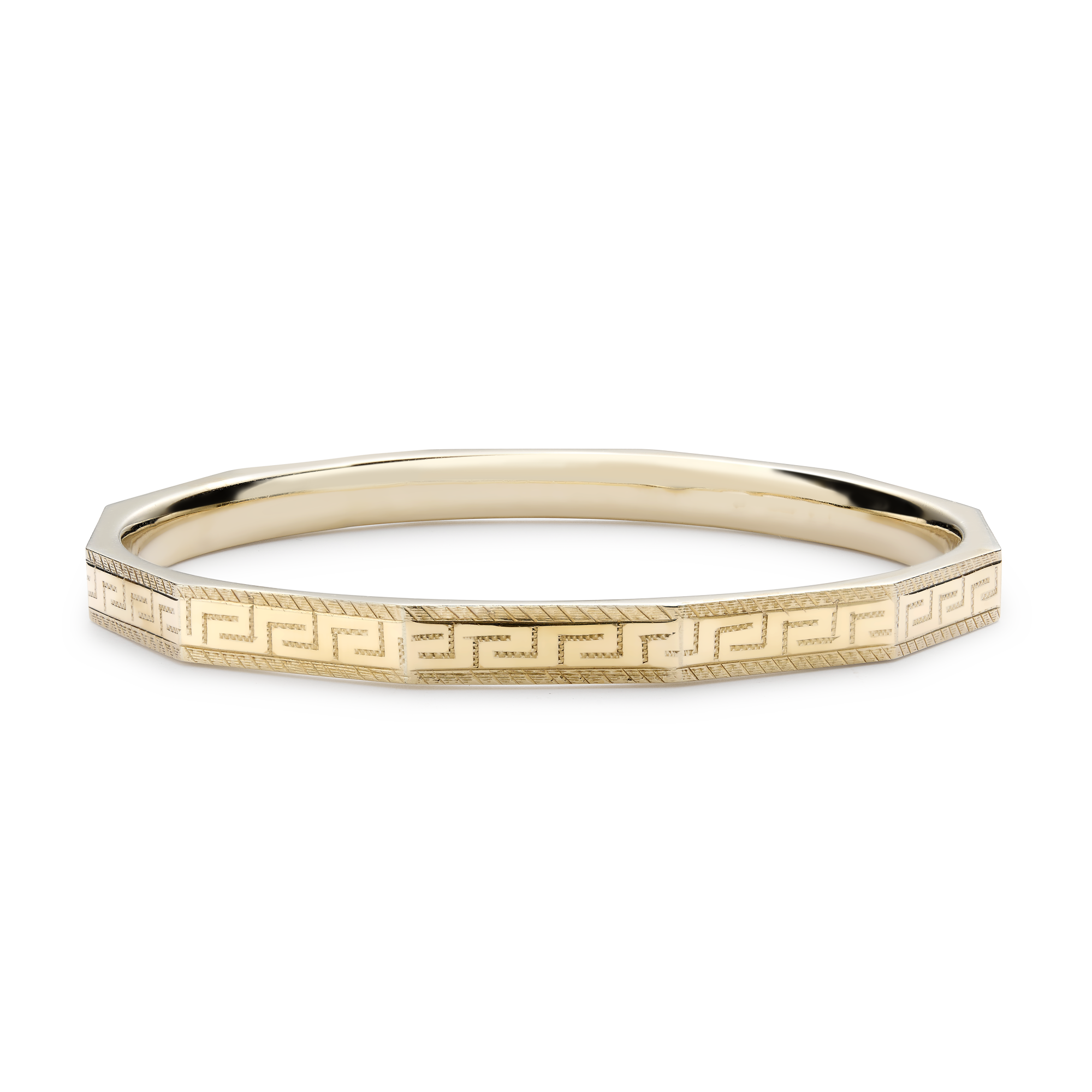 Art Deco Greek Pattern 9ct Gold Bangle _1