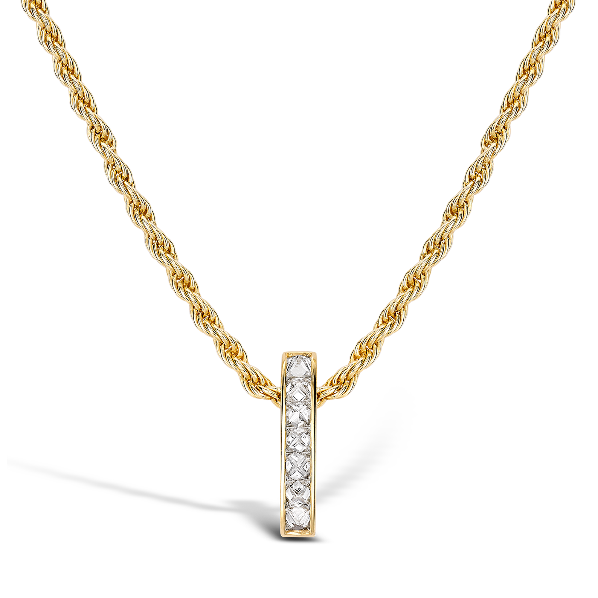 RockChic Diamond Bar Pendant Princess Cut, Channel Set_1