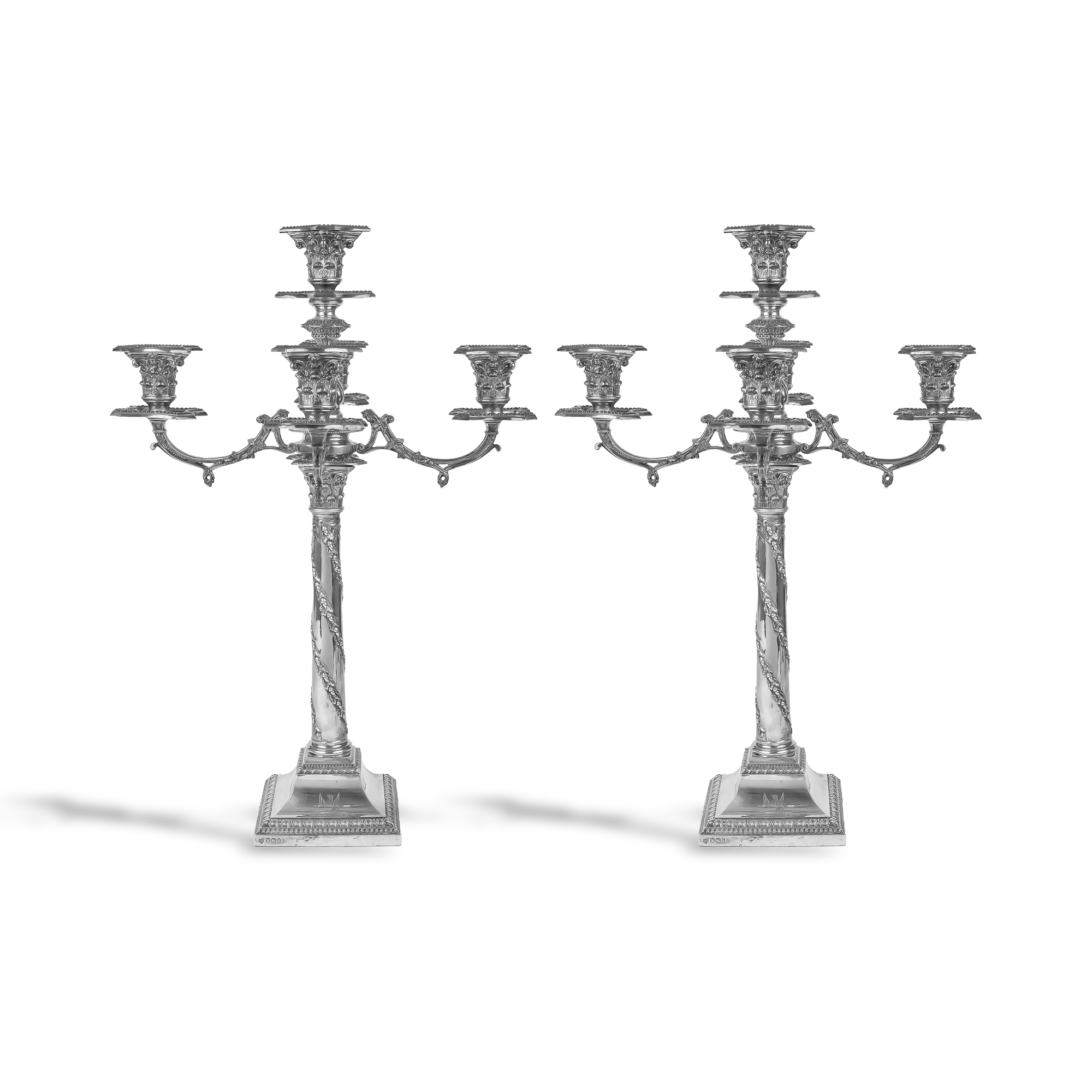 Silver Pair of Five-Light Candelabras Hallmarked Sheffield_1