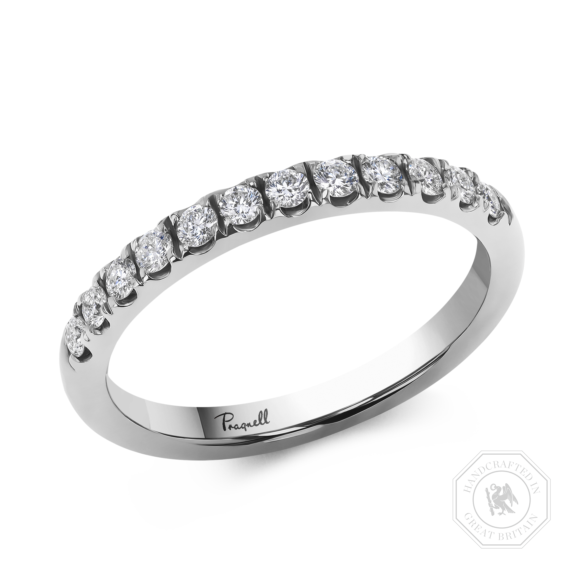 Brilliant Cut Diamond Half Eternity Ring Brilliant Cut  Half Eternity  Micro Pavé Set_1