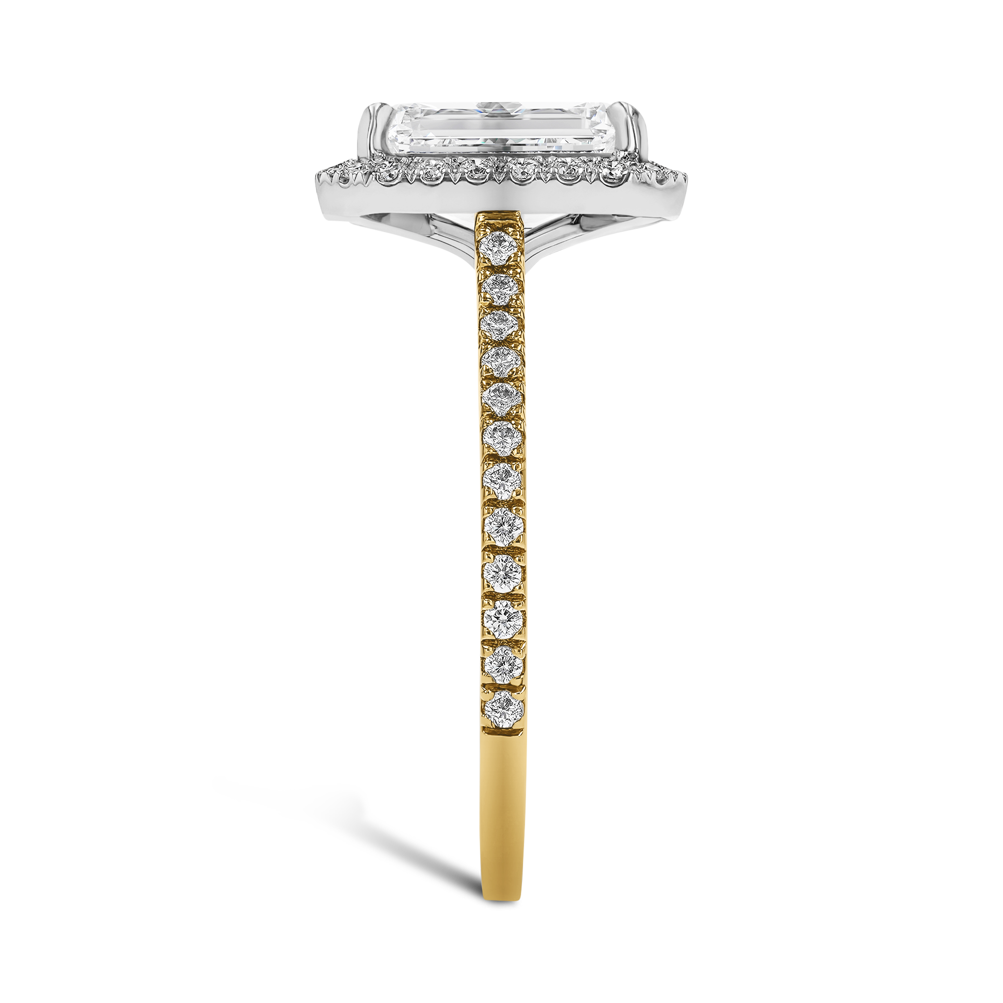 Classic 2.50ct Diamond Cluster Ring Emerald Cut, Claw Set_4