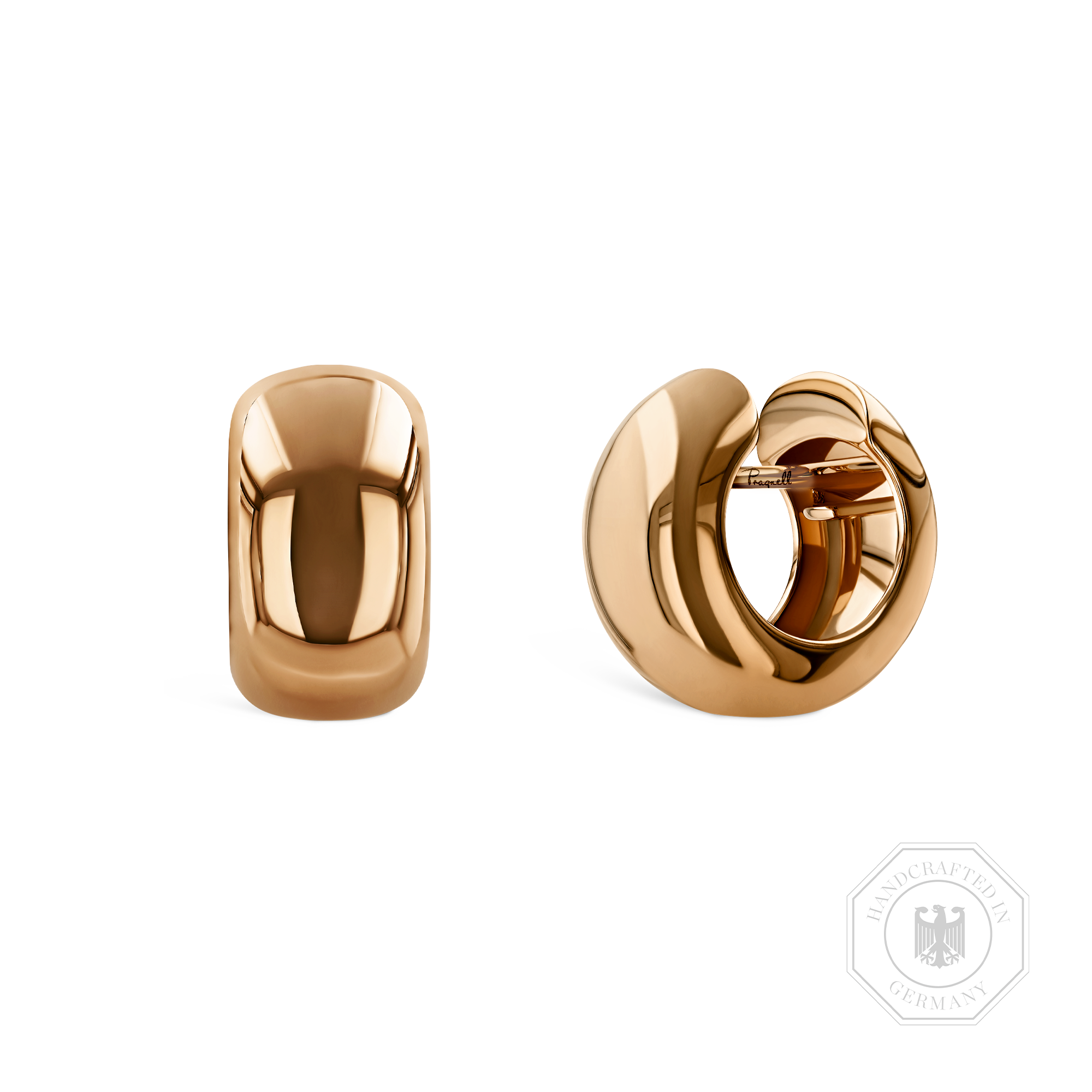 Rose Gold 8.5mm Wide Hoop Earrings _1